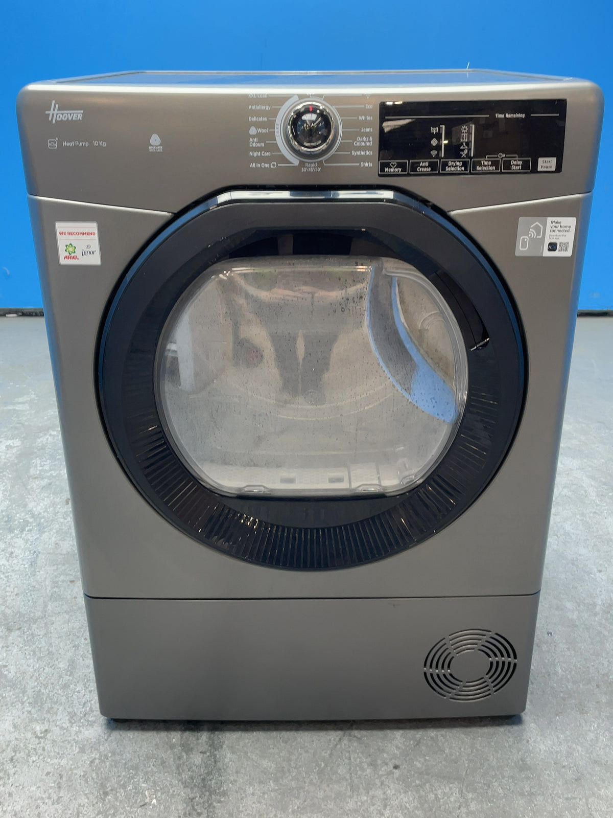 #GRC-164-219 - Hoover 10kg Heat Pump Tumble Dryer – WiFi Connected, Grey, D Energy Rating