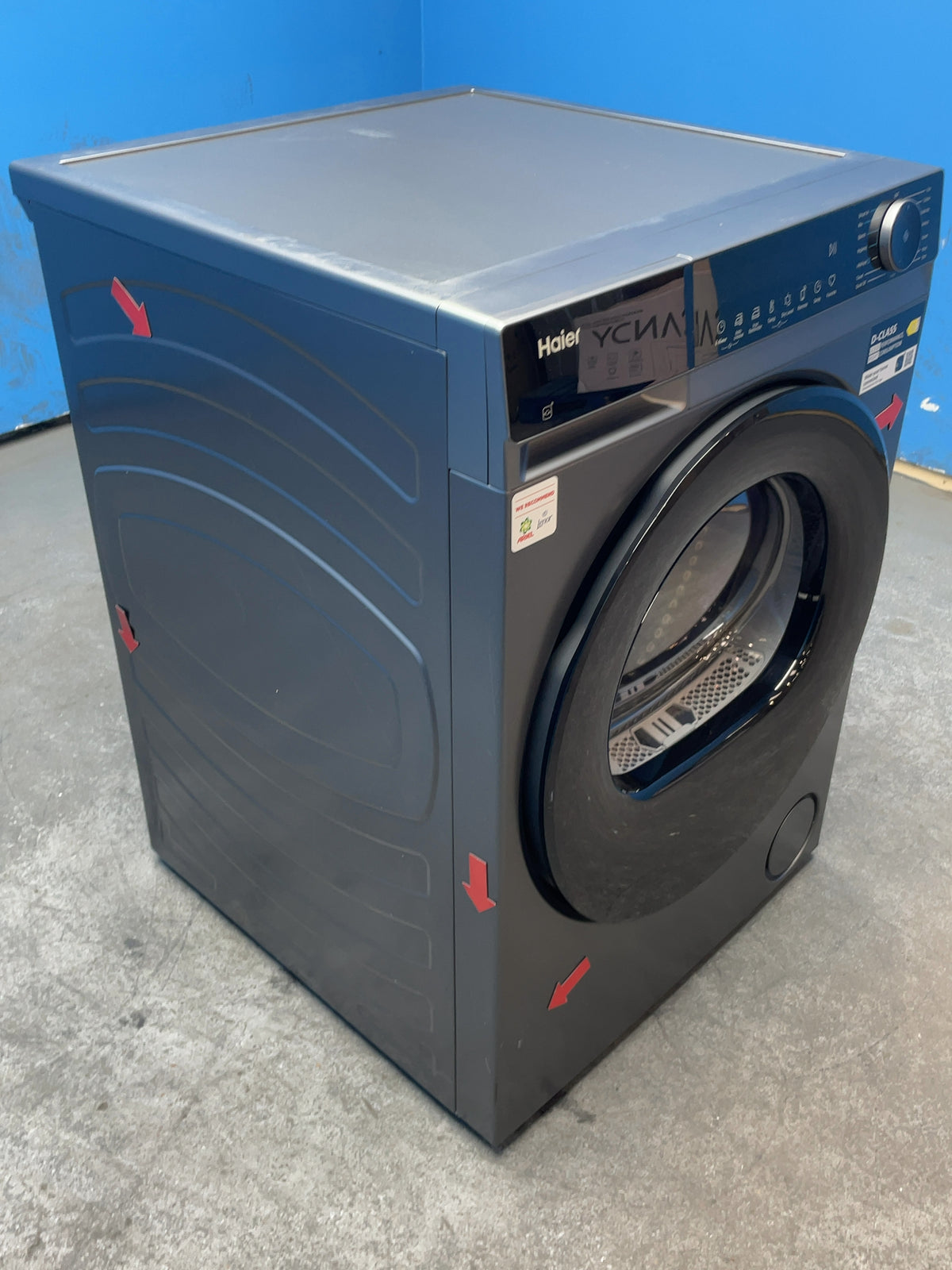 #GRC-164-234 - Haier X Series 5 9kg Heat Pump Tumble Dryer – Grey, D Energy Rating