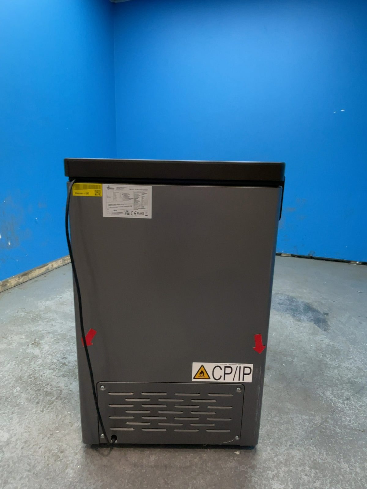 #GRC-164-248 - Hoover 196L Total No Frost Chest Freezer – Super Freeze, Outbuilding Ready, Dark Inox