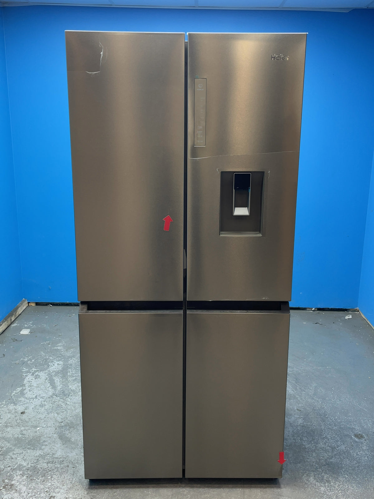 #GRC-164-275 - Haier American Style Fridge Freezer – 463L, Platinum Inox, Total No Frost