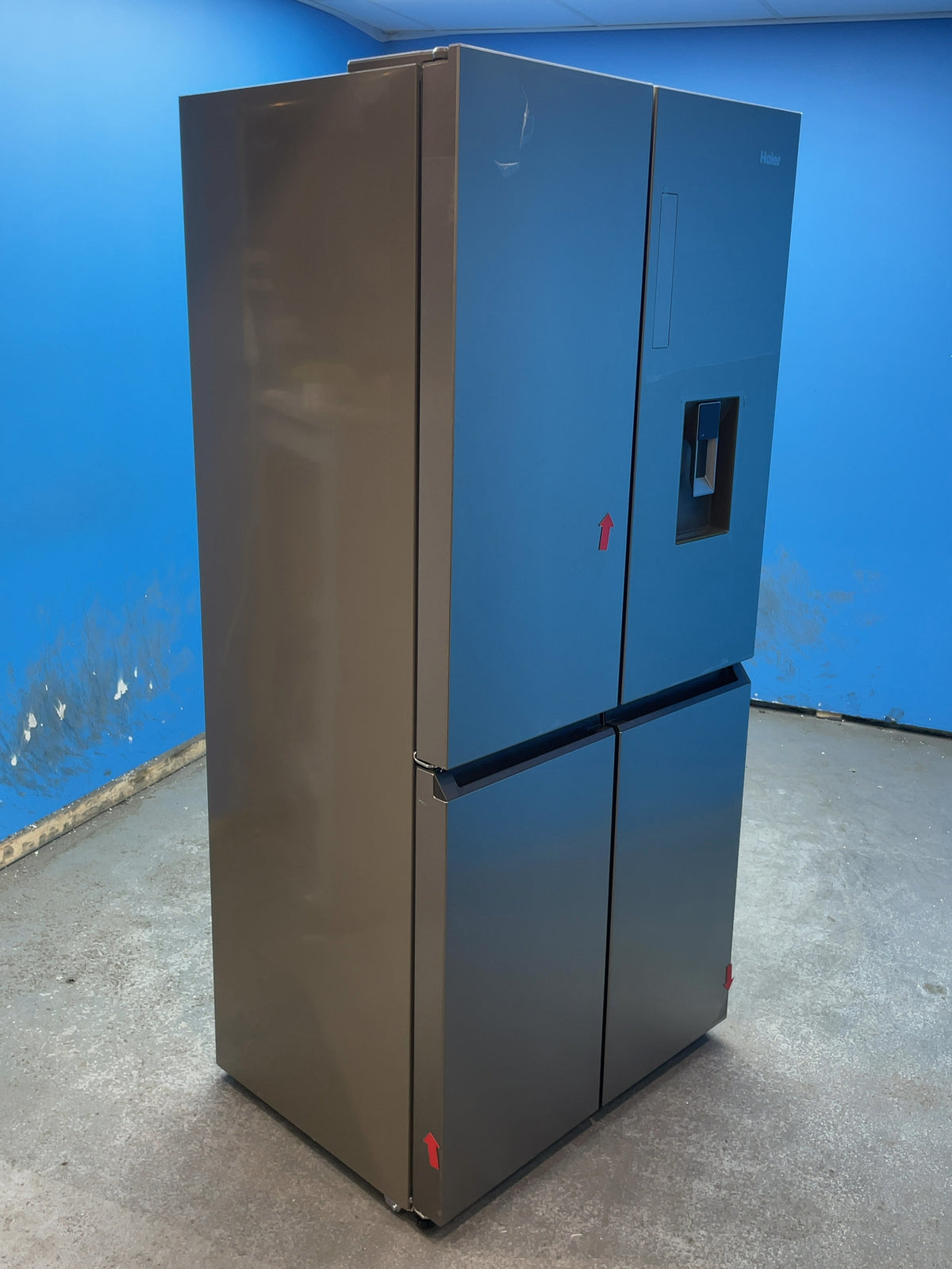 #GRC-164-275 - Haier American Style Fridge Freezer – 463L, Platinum Inox, Total No Frost