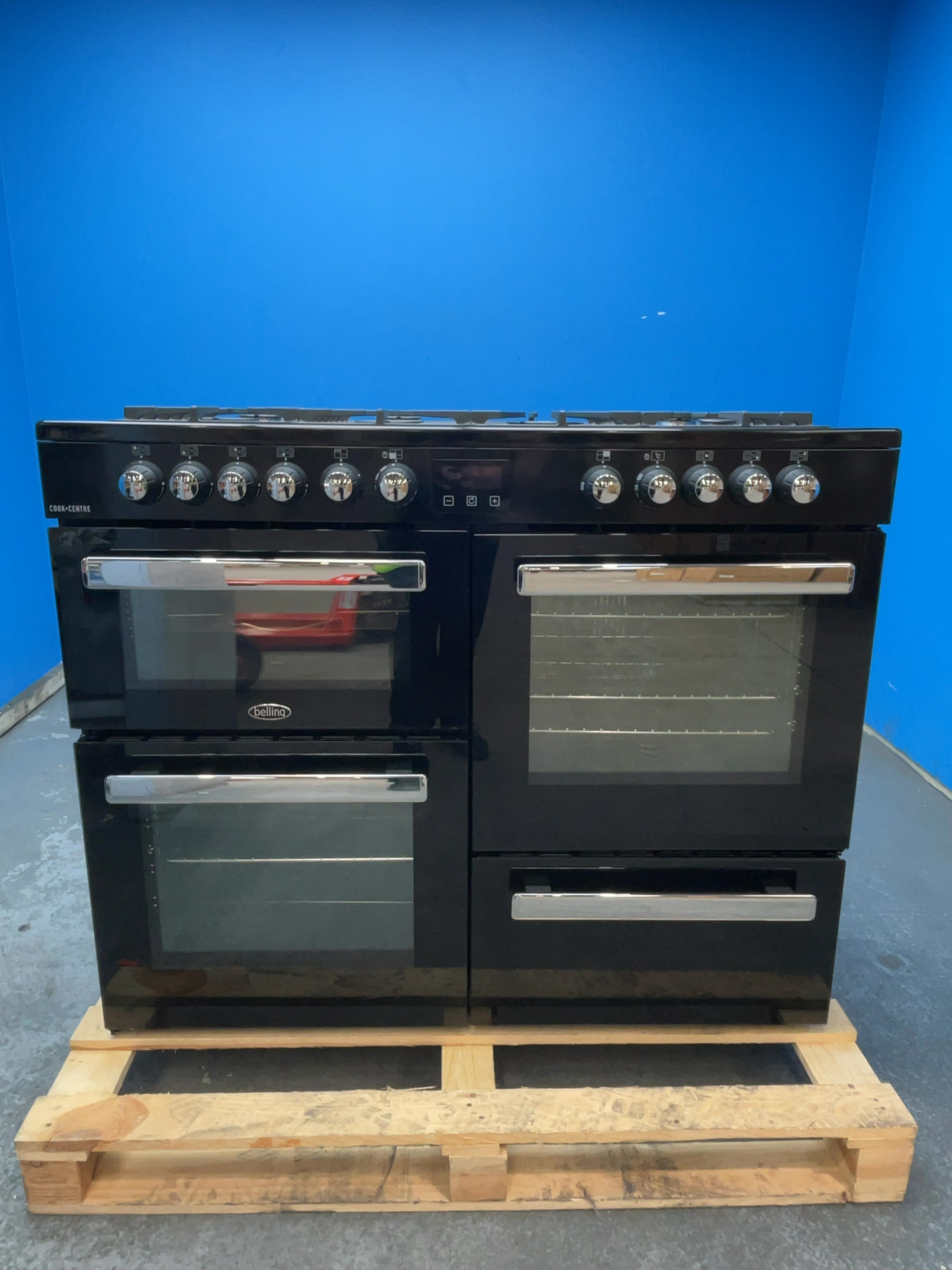 #GRC-164-300 - Belling Cookcentre 110DF Dual Fuel Range Cooker – 199L Capacity, 7 Burner Gas Hob, AirFry Mode