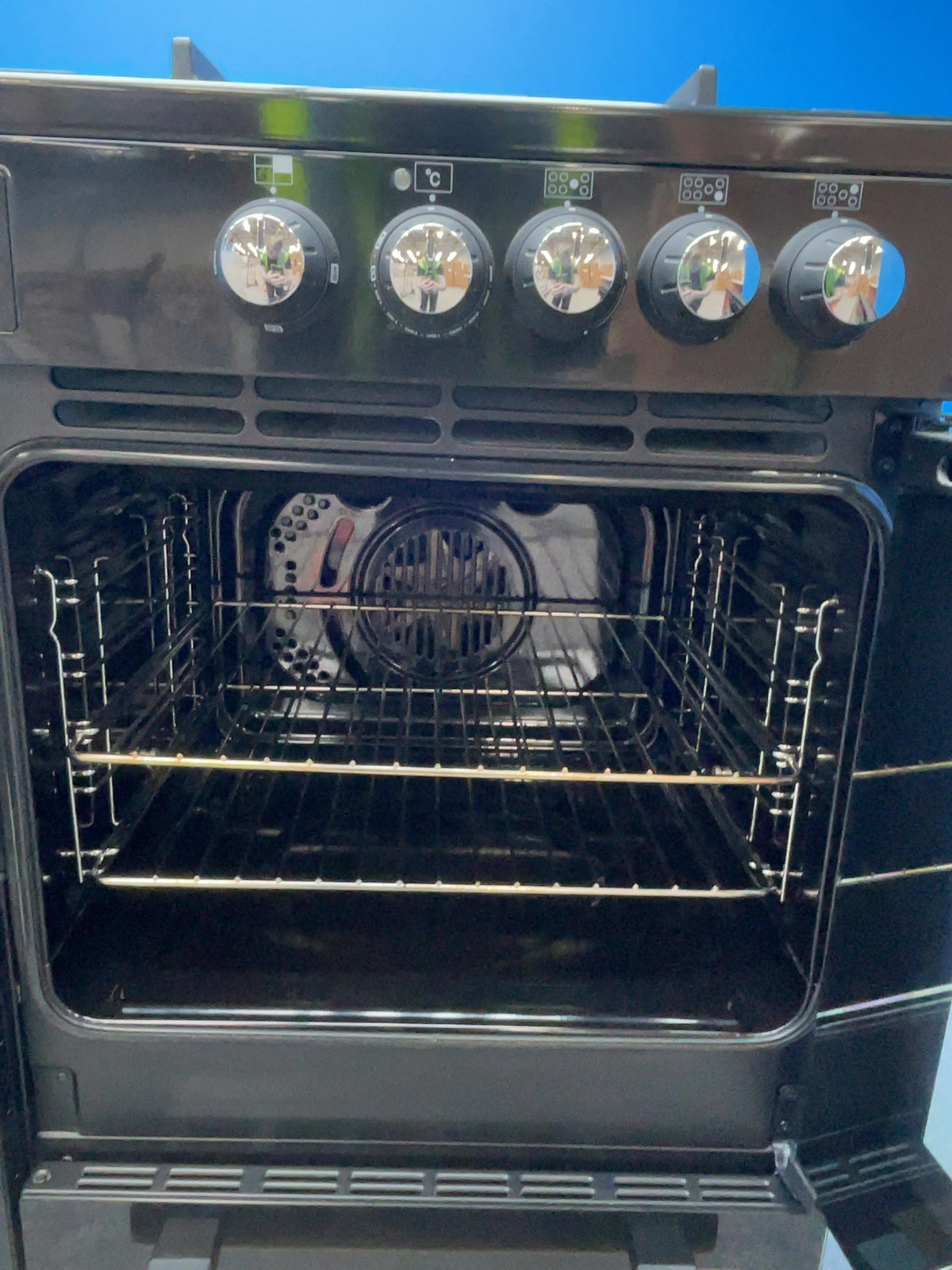 #GRC-164-319 - Belling Cookcentre 100DF 100cm Dual Fuel Range Cooker – 7 Burner Gas Hob, AirFry & Double Oven, Black