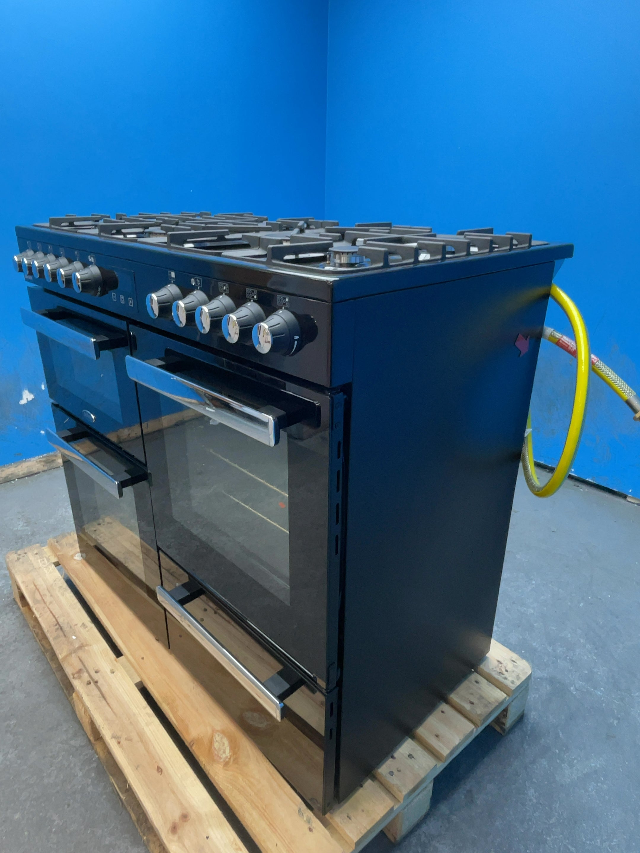 #GRC-164-319 - Belling Cookcentre 100DF 100cm Dual Fuel Range Cooker – 7 Burner Gas Hob, AirFry & Double Oven, Black