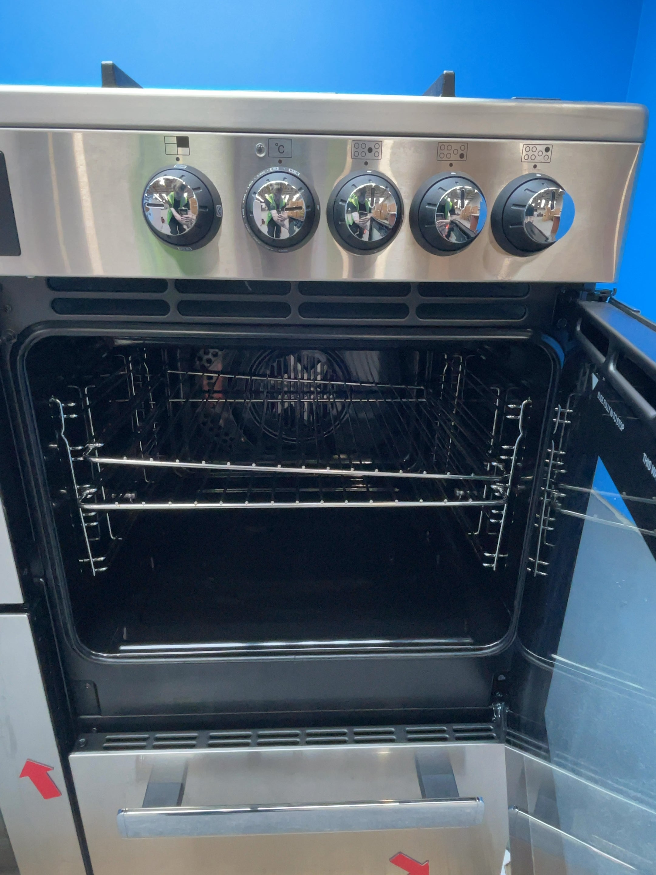 #GRC-164-325 - Belling Cookcentre 100DF 100cm Dual Fuel Range Cooker – 7 Burner Gas Hob, AirFry & Double Oven, Stainless