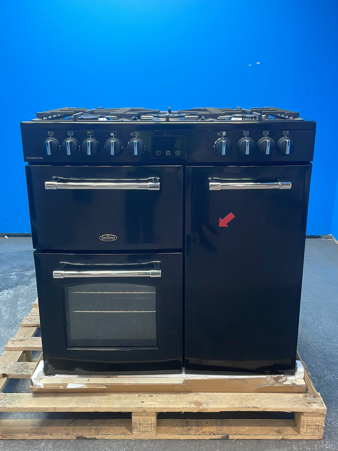 #GRC-164-333 - Belling Farmhouse 90cm Dual Fuel Range Cooker – 174L, 3 Ovens, AirFry