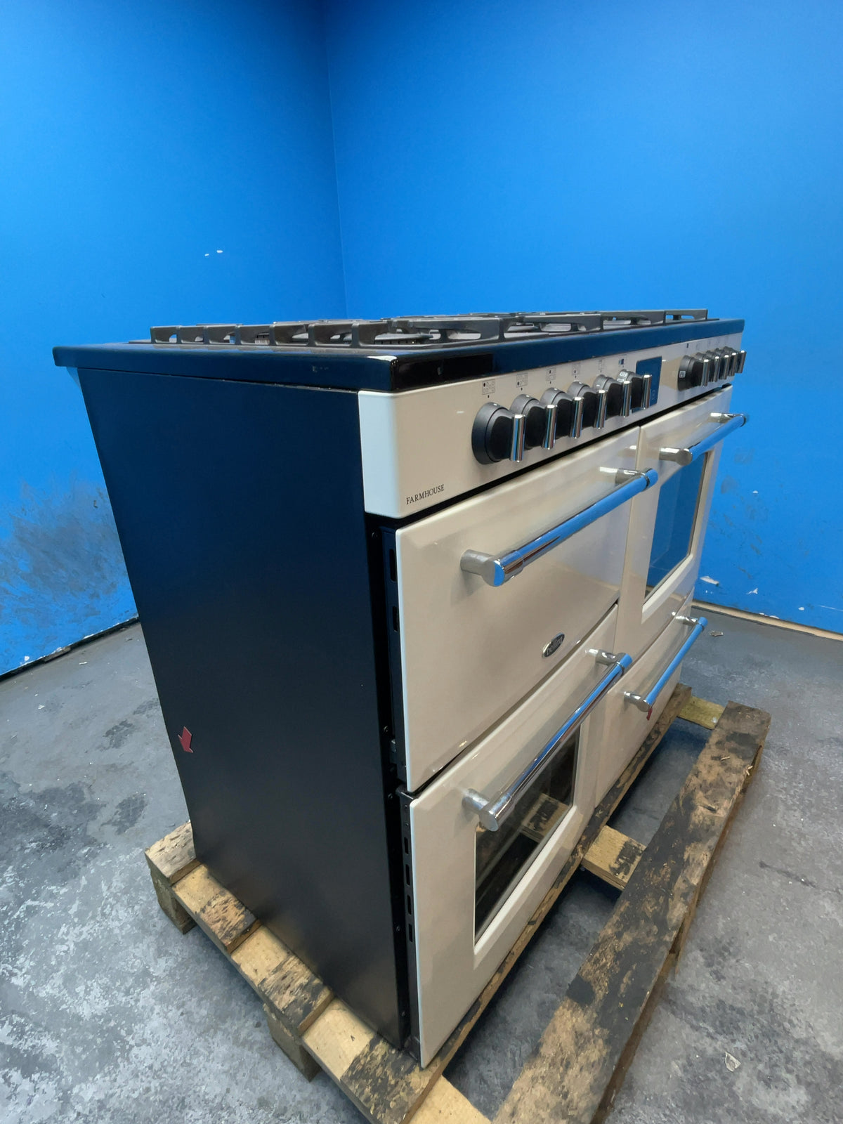 #GRC-164-337 - Belling Farmhouse 110DF Dual Fuel Range Cooker – 157L Capacity, 7 Gas Burners, AirFry Mode, Cream