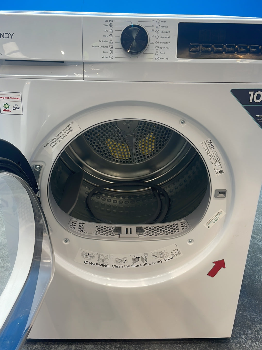 #GRC-164-419 - Candy Quick Pro 10kg Heat Pump Tumble Dryer – Sensor Drying, White