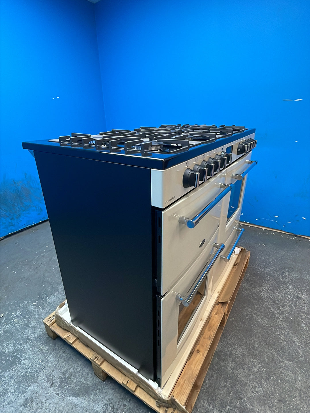 #GRC-164-459 - Belling Farmhouse 110DF Dual Fuel Range Cooker – 157L Capacity, 7 Gas Burners, AirFry Mode, Cream