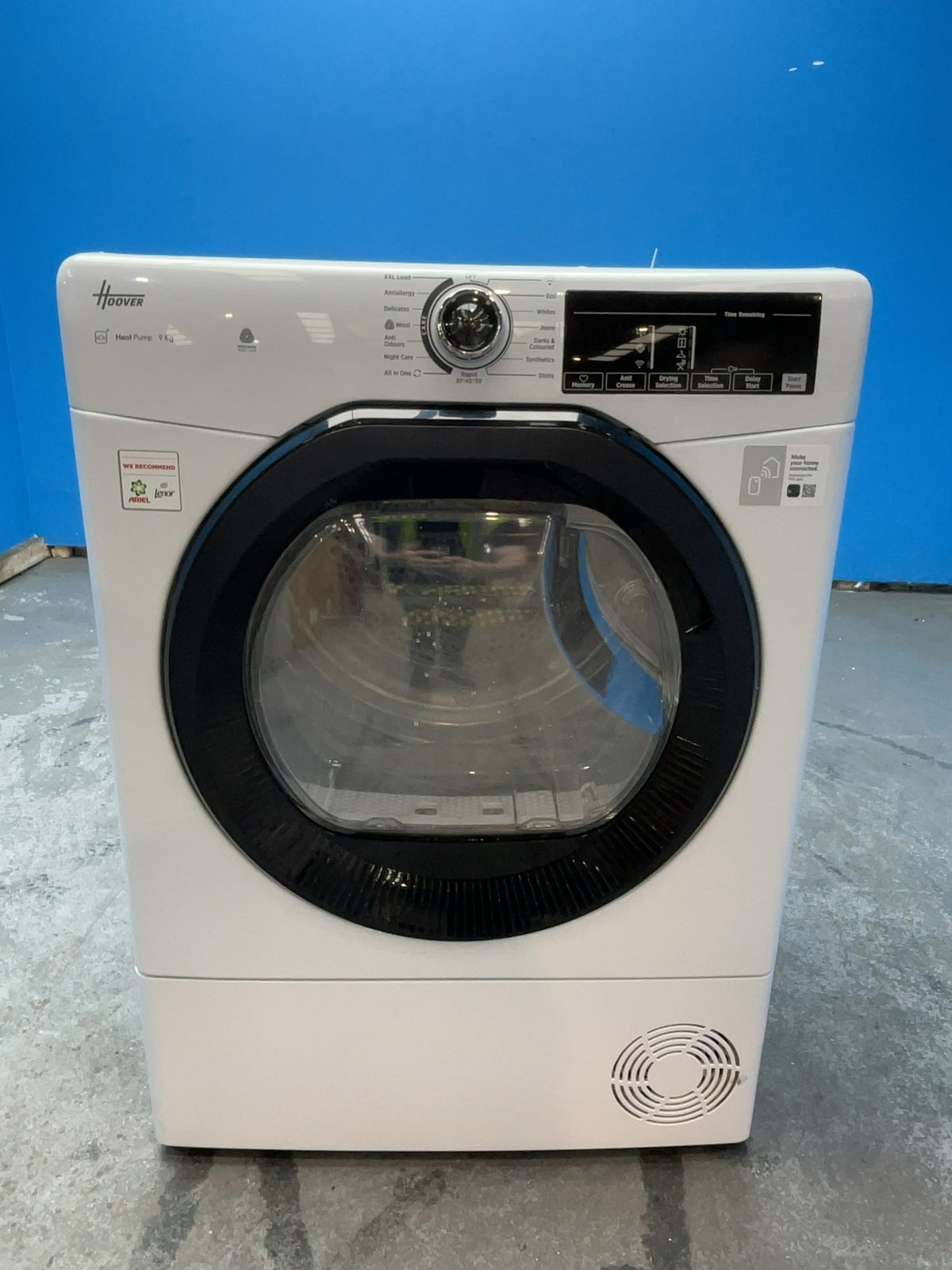 #GRC-164-500 - Hoover 9kg Heat Pump Tumble Dryer – WiFi Connected, White, D Energy Rating