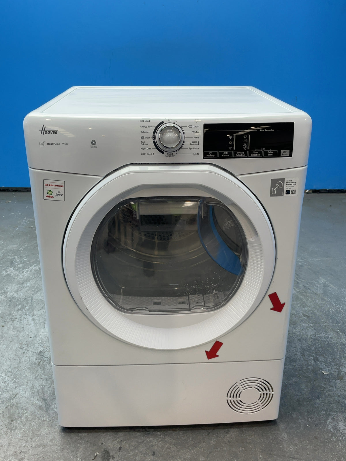 #GRC-164-611 - Hoover 10kg Heat Pump Tumble Dryer – WiFi Connected, White, A+++ Energy Rating