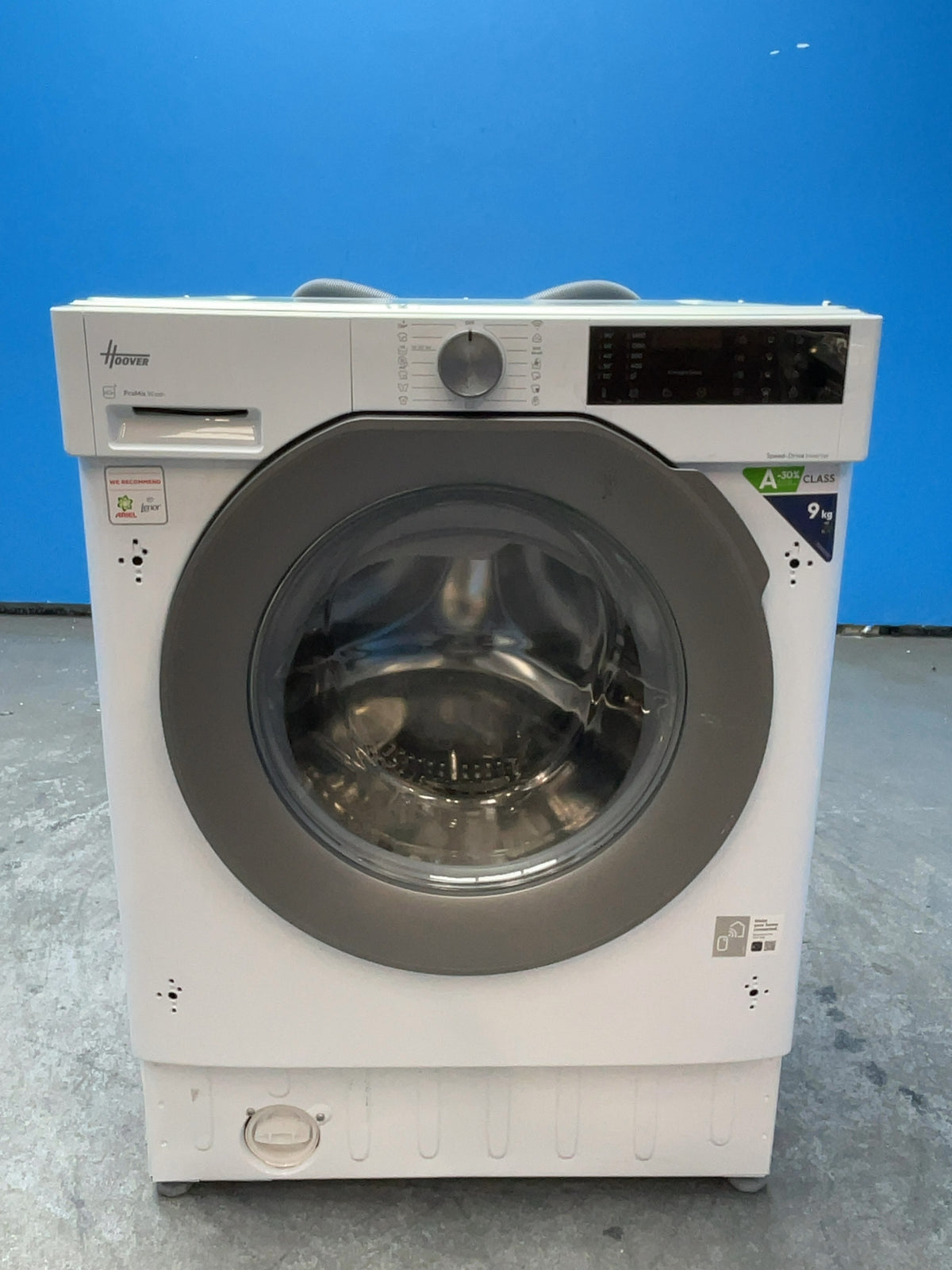 #GRC-164-625 - Hoover 9kg 1600rpm Integrated Washing Machine – KG Mode, Steam Function, White