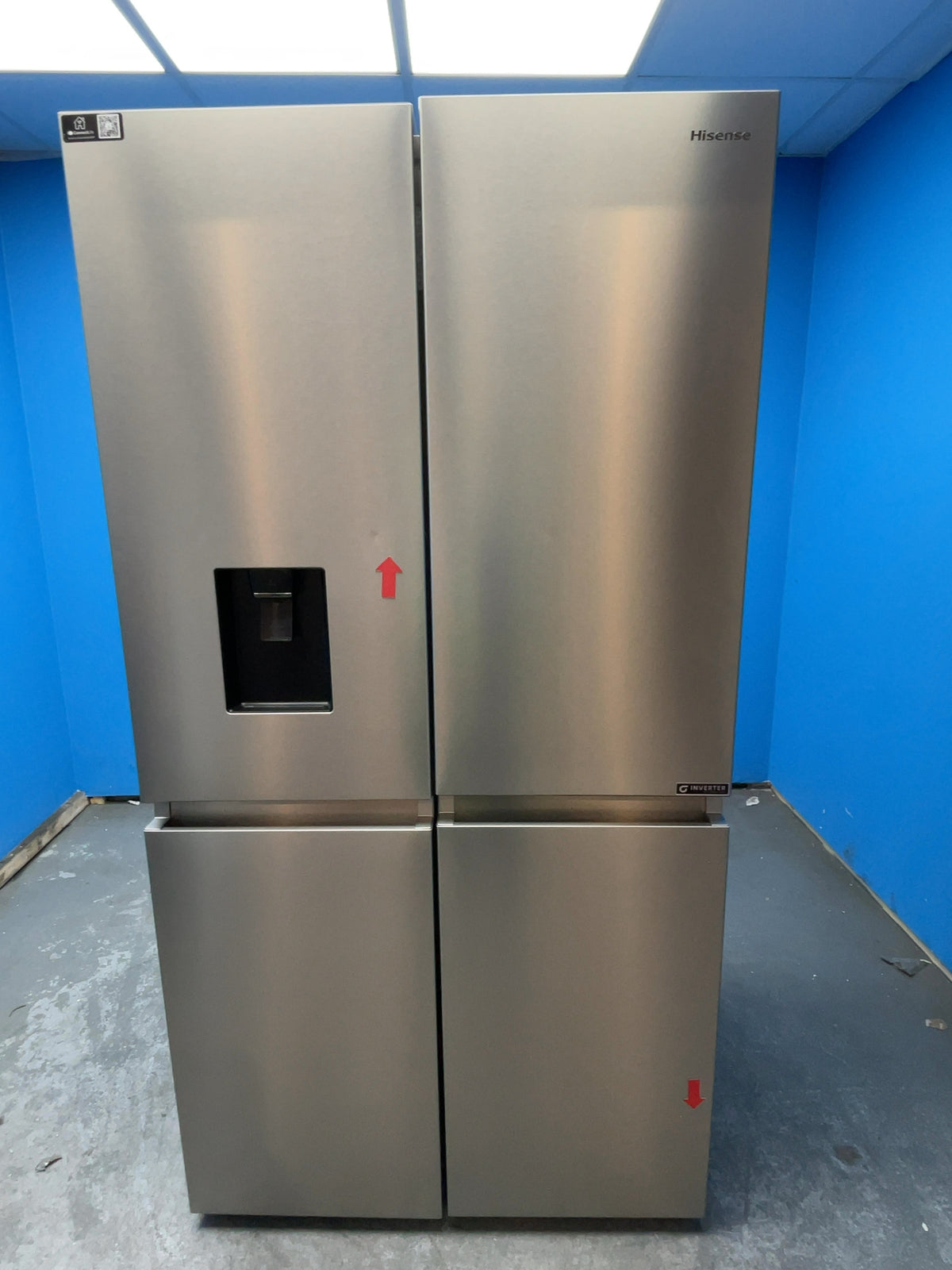 #GRC-164-670 - Hisense American Style Fridge Freezer – 606L, Stainless Steel, Total No Frost