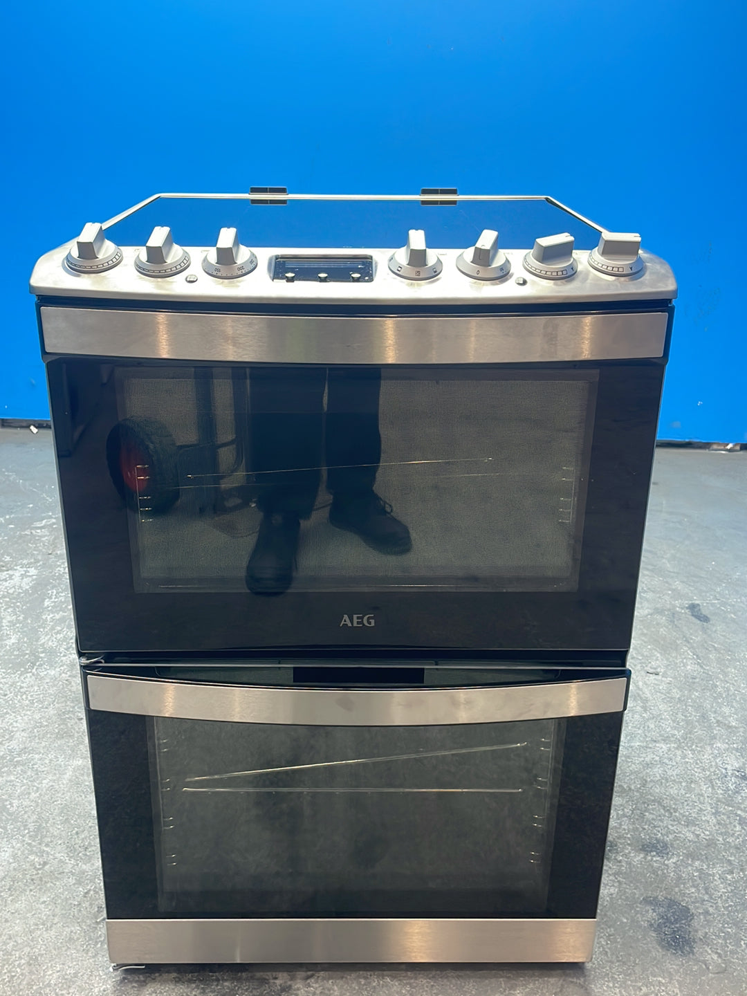 #GRC-164-770 - AEG 60cm Electric Double Oven Cooker – 112L Capacity, Induction Hob, SteamBake