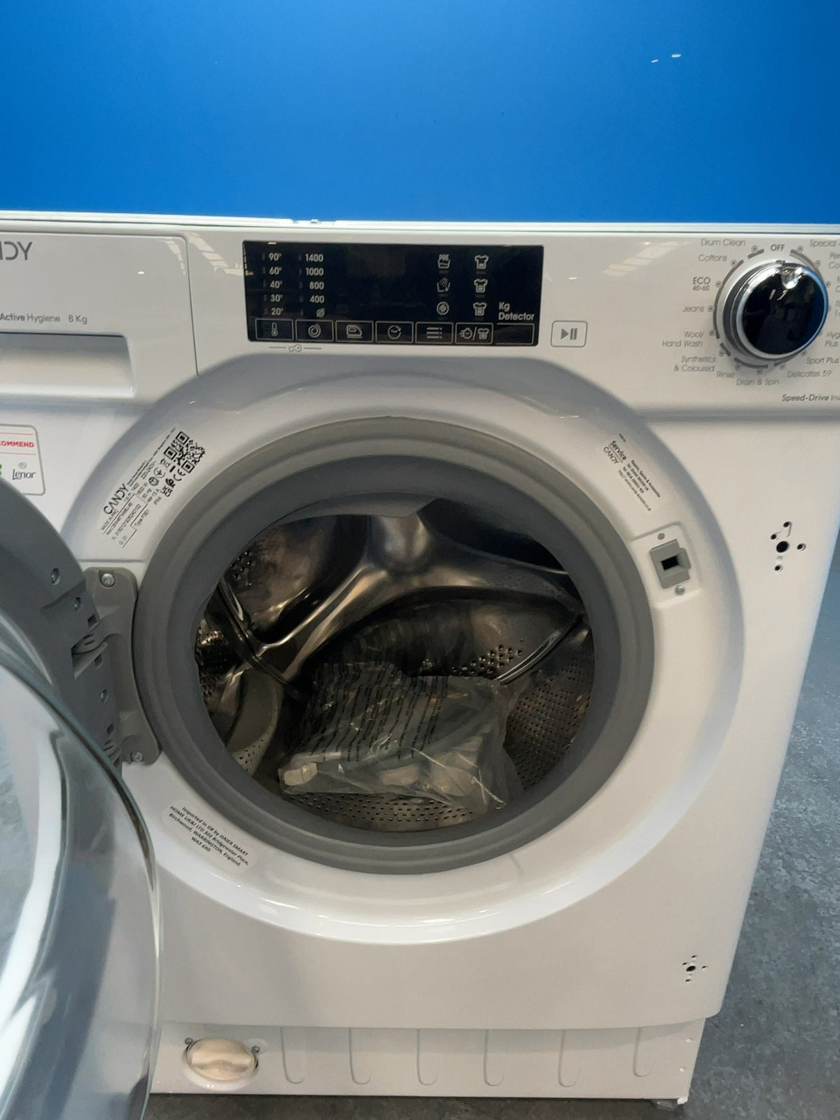#GRC-164-915 - Candy 8kg 1400rpm Integrated Washing Machine – Inverter Motor, White