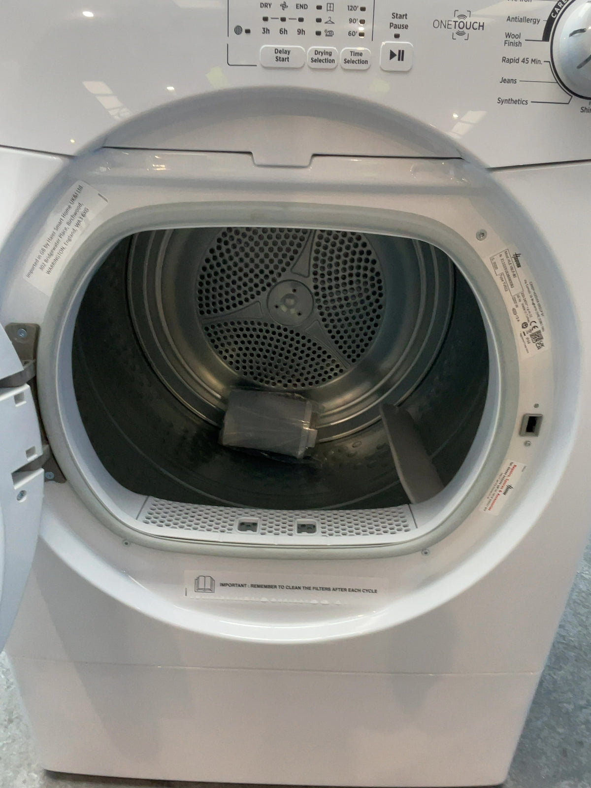 #GRC-165-004 - Hoover H-DRY 300 9kg Vented Tumble Dryer – NFC Connectivity, White, 59.6cm Wide