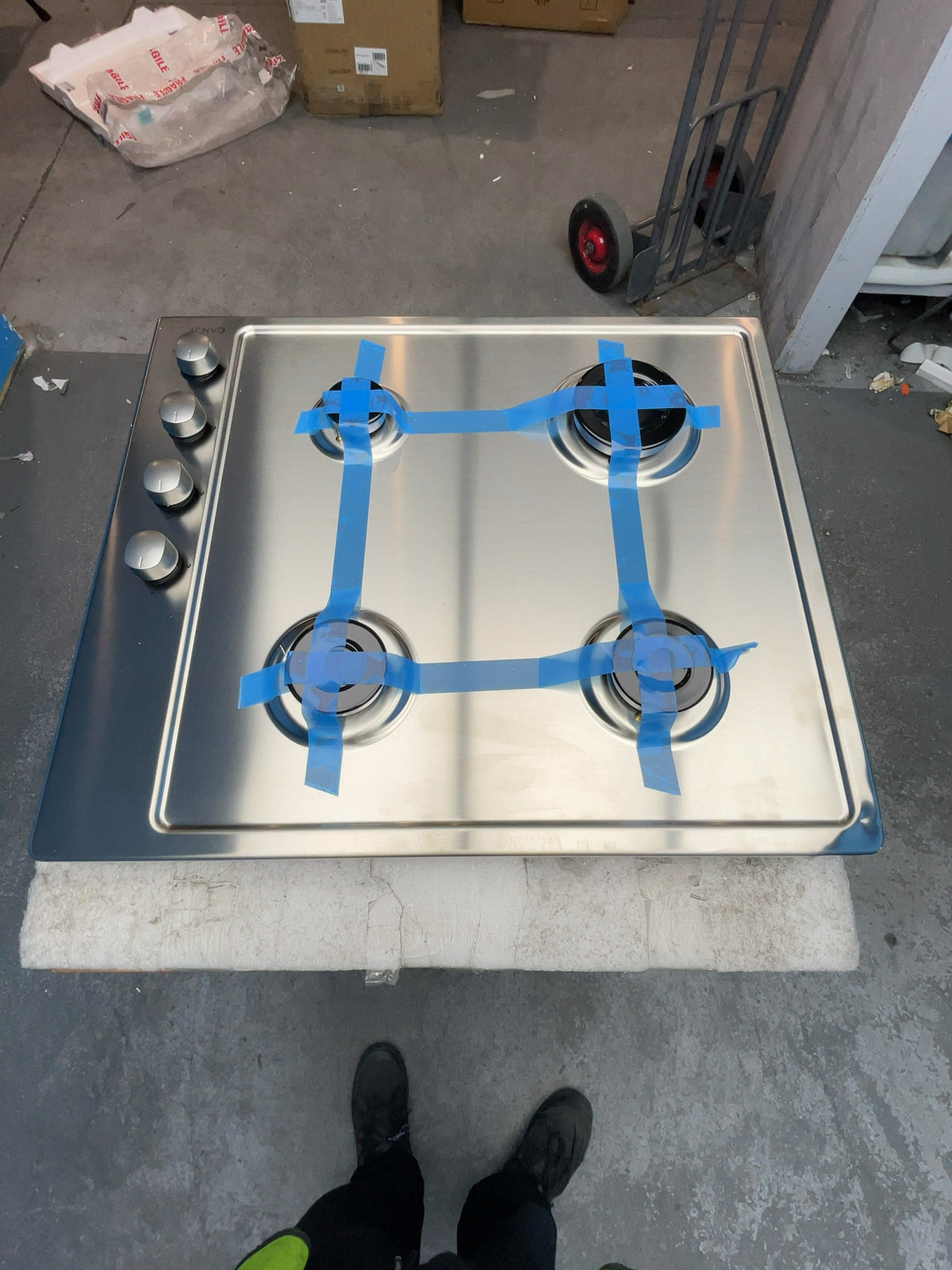 #GRC-165-007 - Candy 60cm Gas Hob – 4 Burners, Stainless Steel