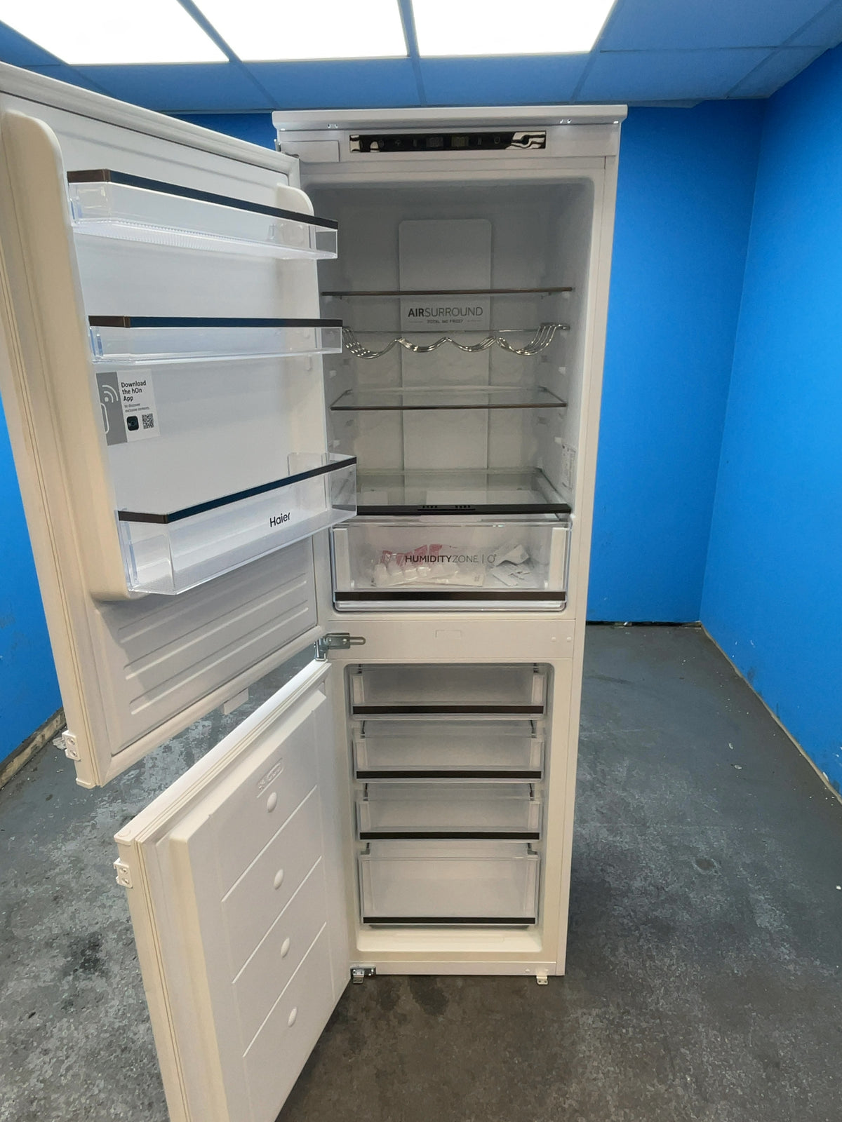 #GRC-165-069 - Haier 54cm Integrated Fridge Freezer – 242L, White, Total No Frost, Smart WiFi