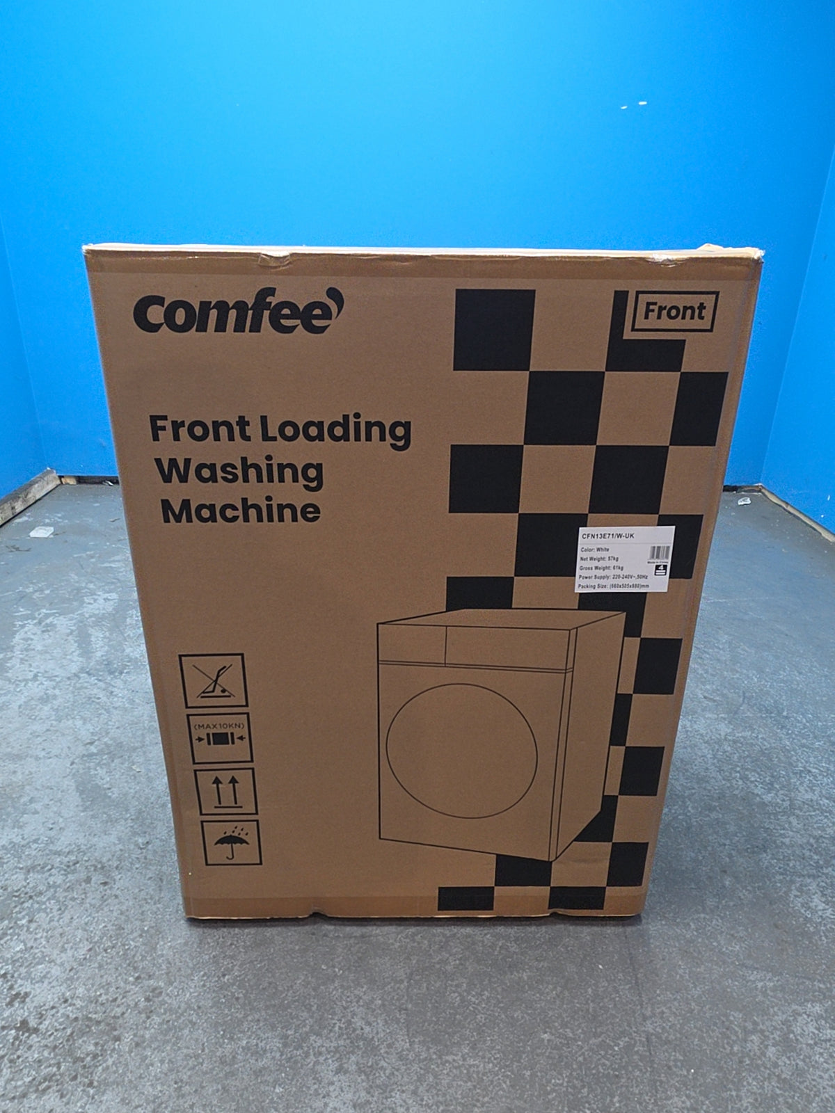 #GRC-165-214 - Comfee 7kg 1200rpm Washing Machine – Steam Wash & 15 Min Quick Cycle, White