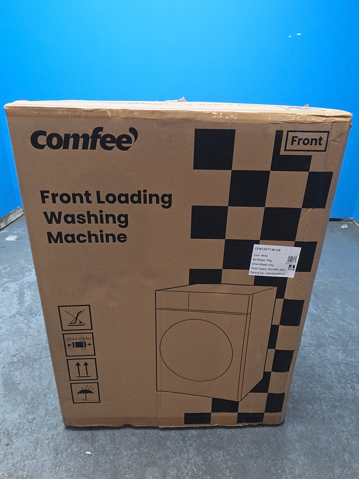 #GRC-165-235 - Comfee 7kg 1200rpm Washing Machine – Steam Wash & 15 Min Quick Cycle, White