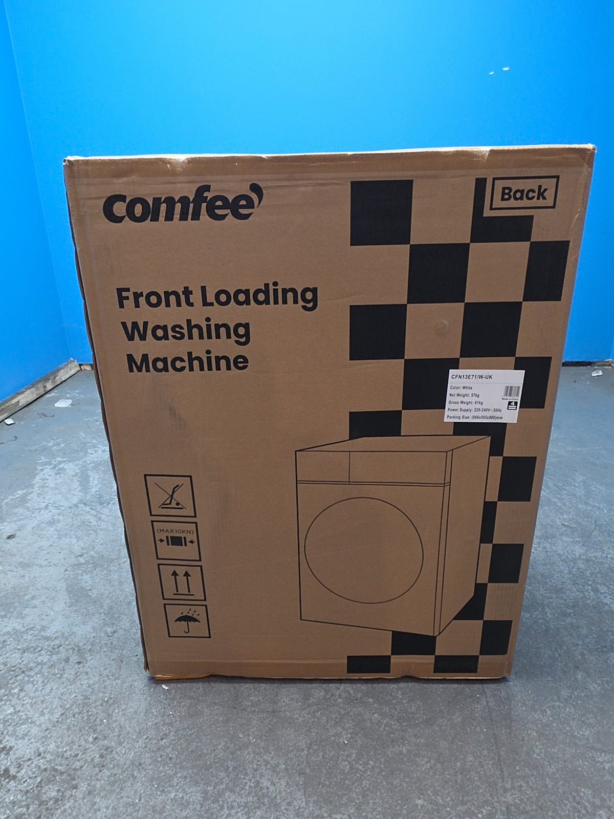 #GRC-165-238 - Comfee 7kg 1200rpm Washing Machine – Steam Wash & 15 Min Quick Cycle, White