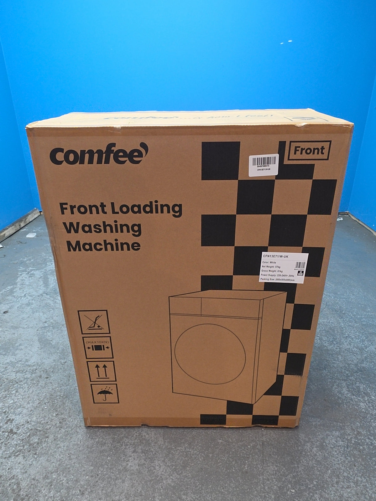 #GRC-165-244 - Comfee 7kg 1200rpm Washing Machine – Steam Wash & 15 Min Quick Cycle, White
