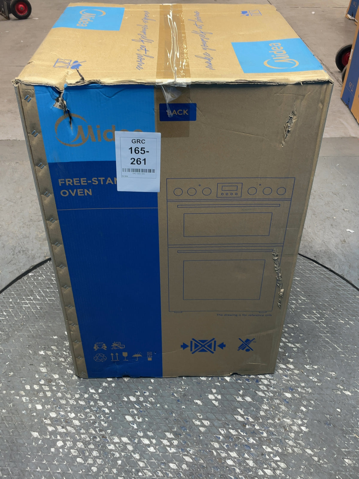 #GRC-165-261 - Midea 60cm Double Oven Electric Cooker – 107L Capacity, Ceramic Hob, Stainless Steel