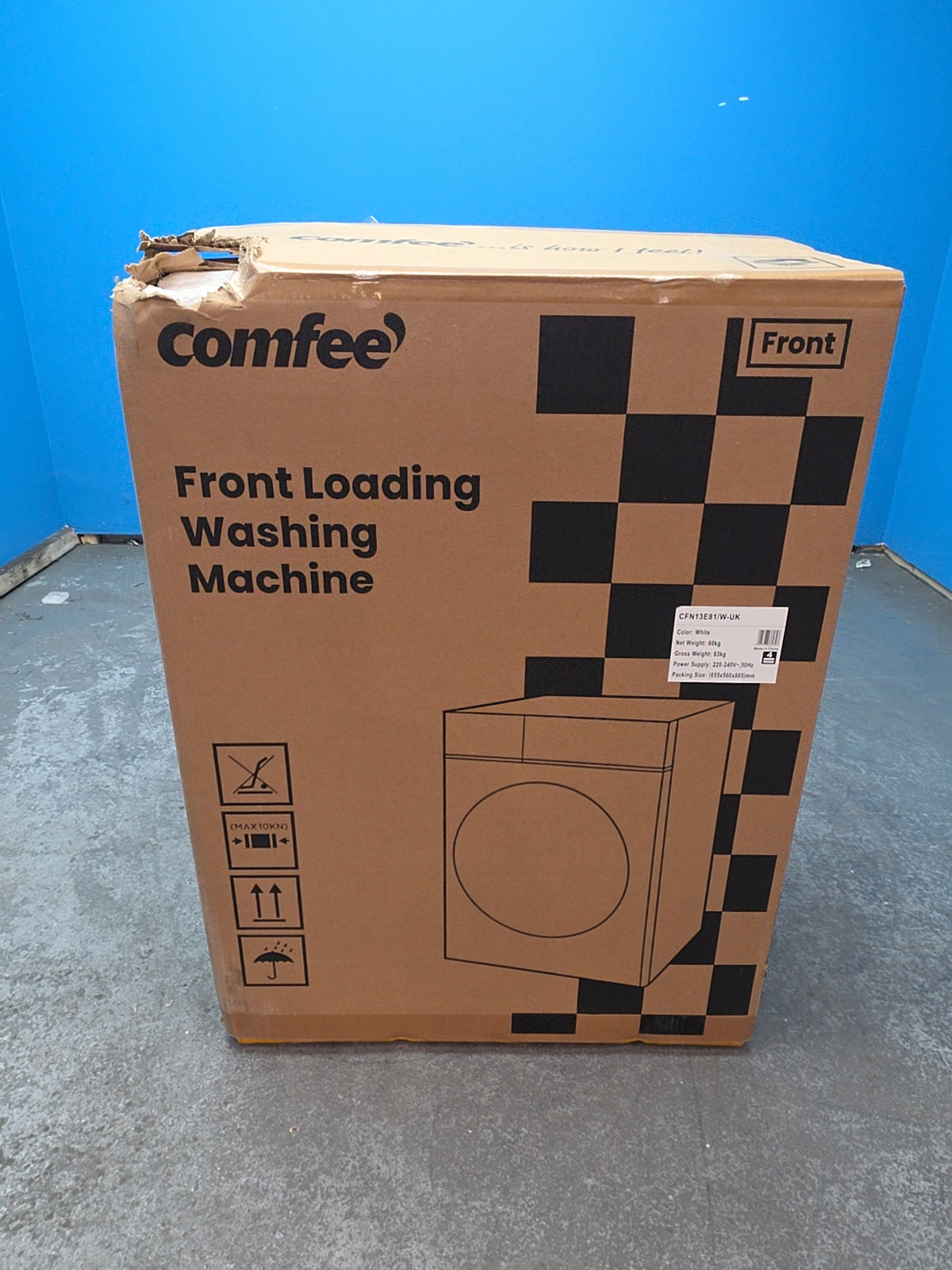 #GRC-165-273 - Comfee 8kg 1400rpm Washing Machine – Steam Clean, 15 Programmes & Delay Start