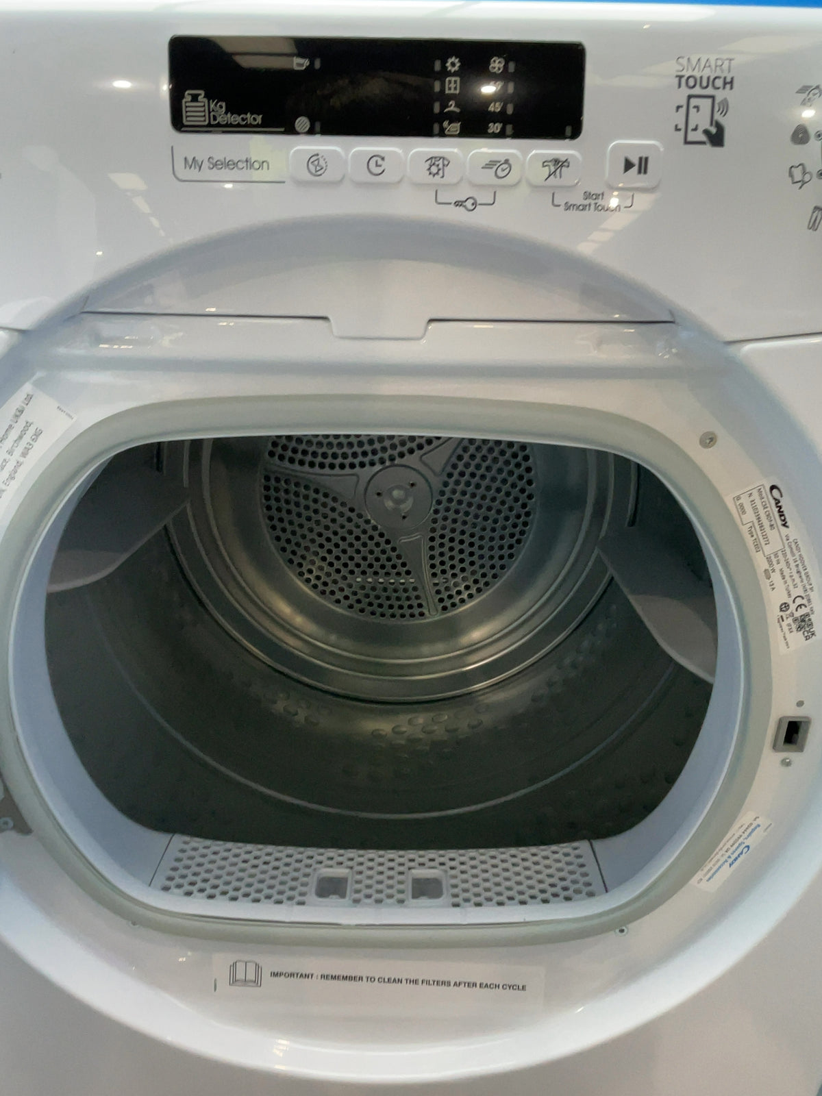 #GRC-165-336 - Candy Smart 9kg Condenser Tumble Dryer – WiFi Connected, White, G Energy Rating