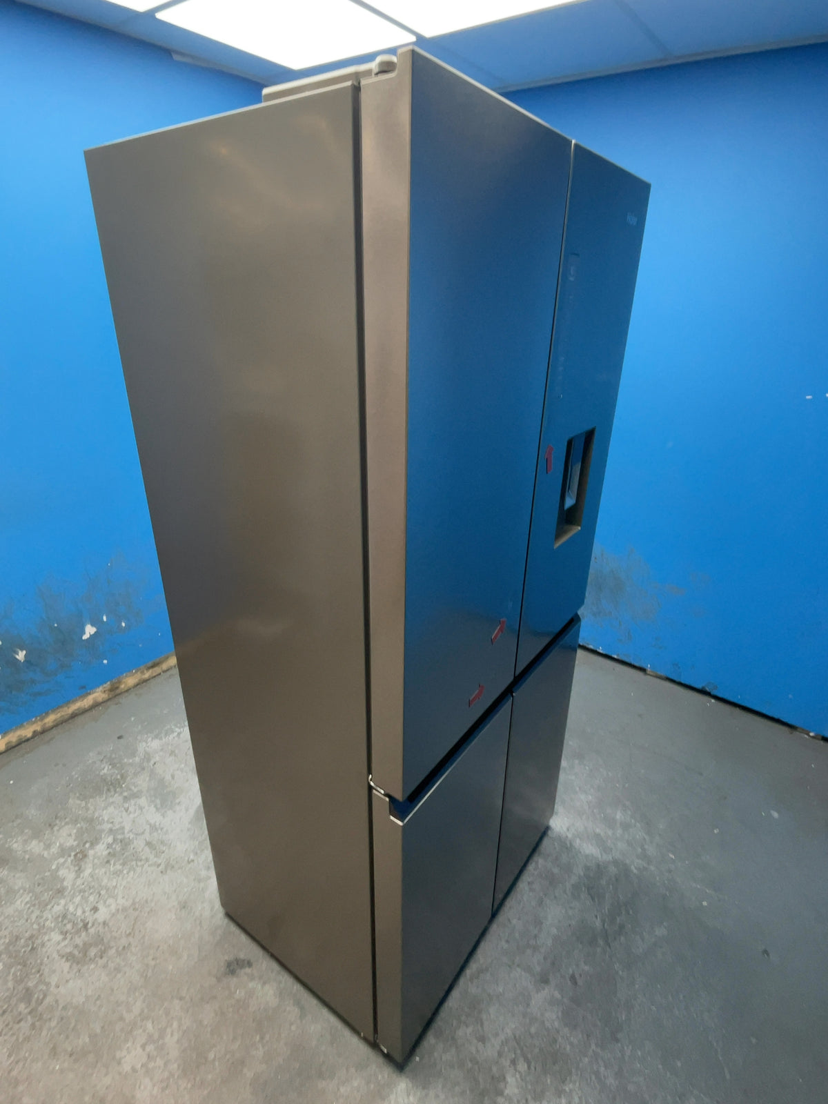 #GRC-165-450 - Haier American Style Fridge Freezer – 463L, Platinum Inox, Total No Frost
