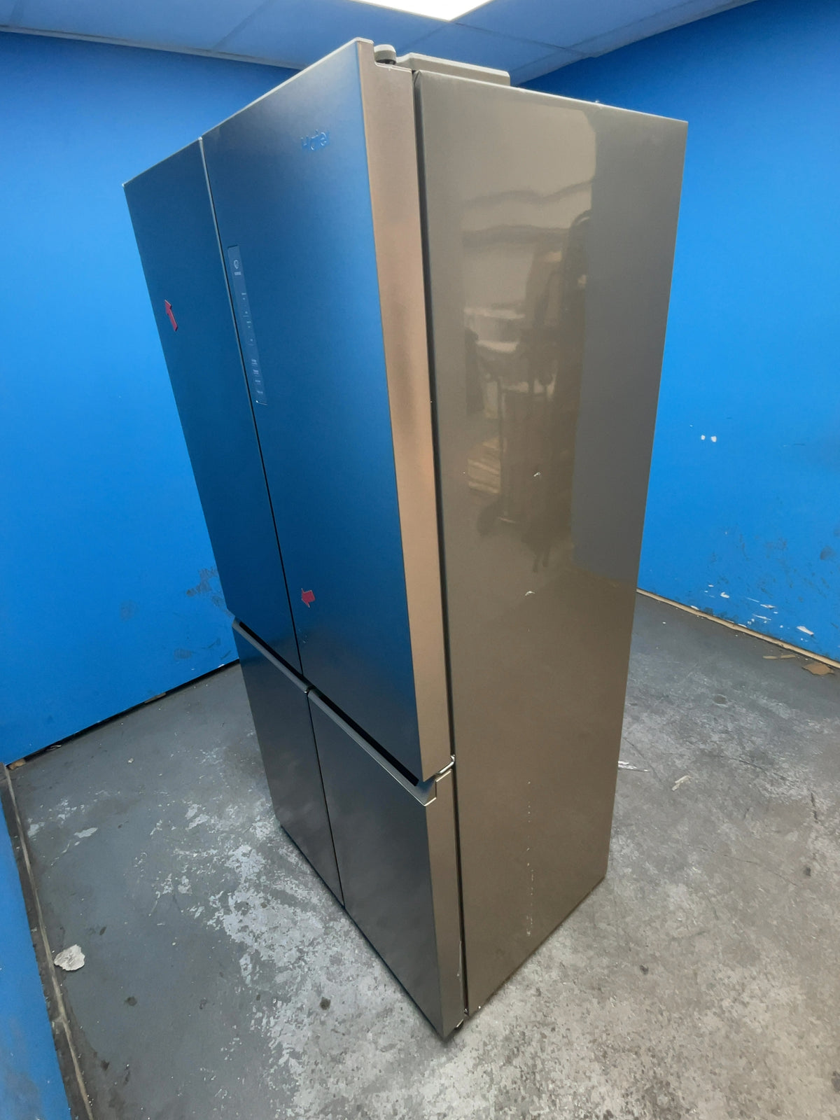 #GRC-165-455 - Haier American Style Fridge Freezer – 467L, Platinum Inox, Total No Frost