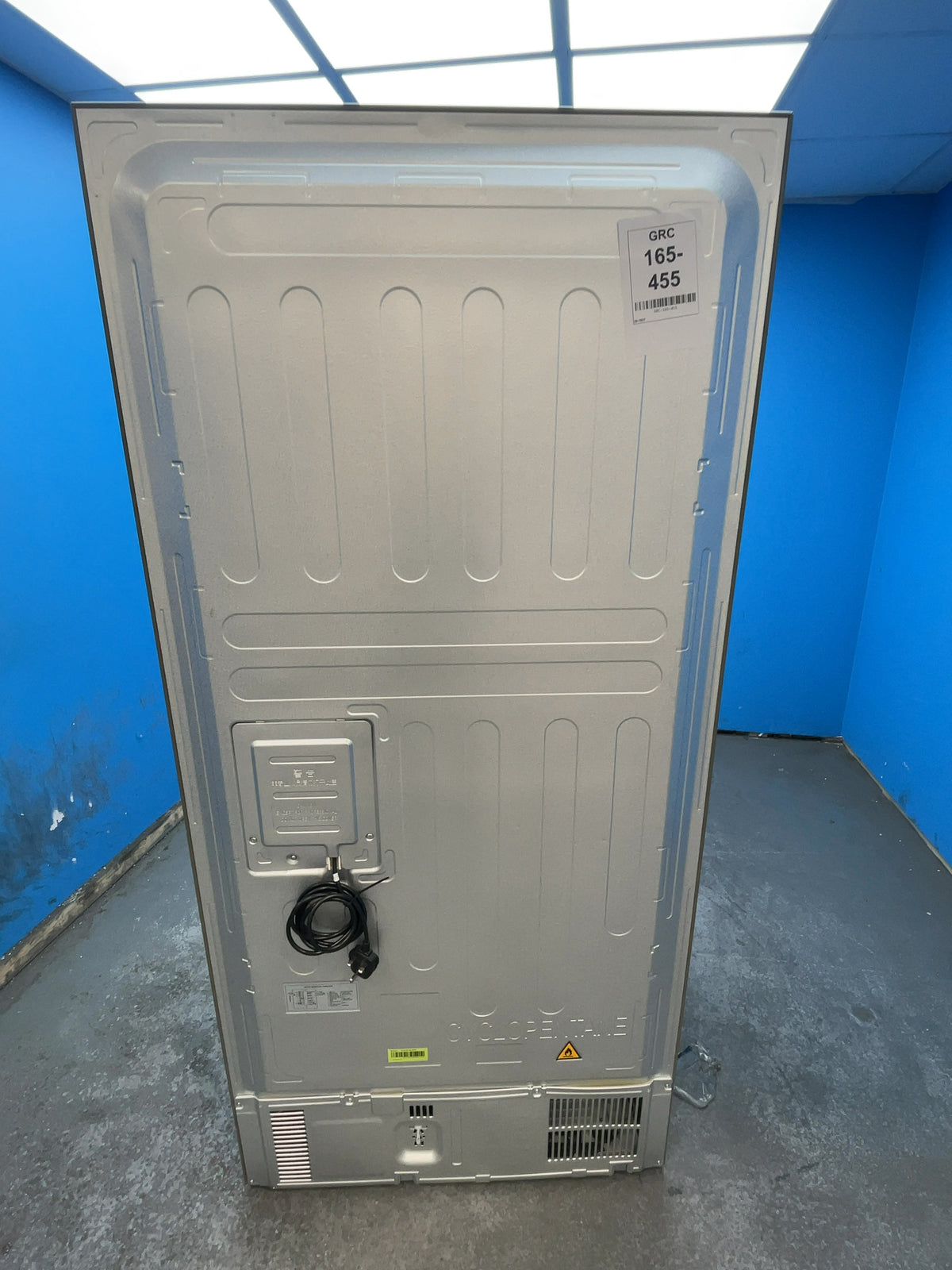 #GRC-165-455 - Haier American Style Fridge Freezer – 467L, Platinum Inox, Total No Frost