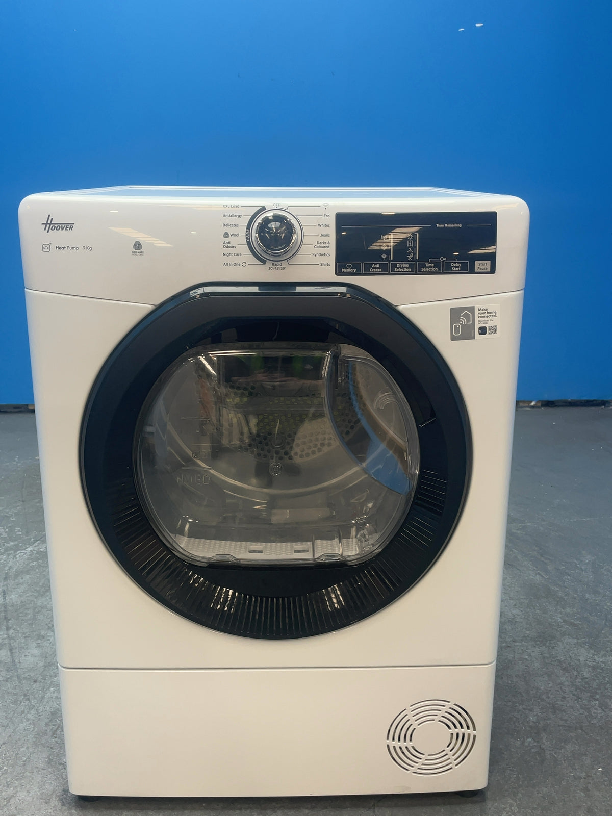 #GRC-165-491 - Hoover 9kg Heat Pump Tumble Dryer – WiFi Connected, White, D Energy Rating