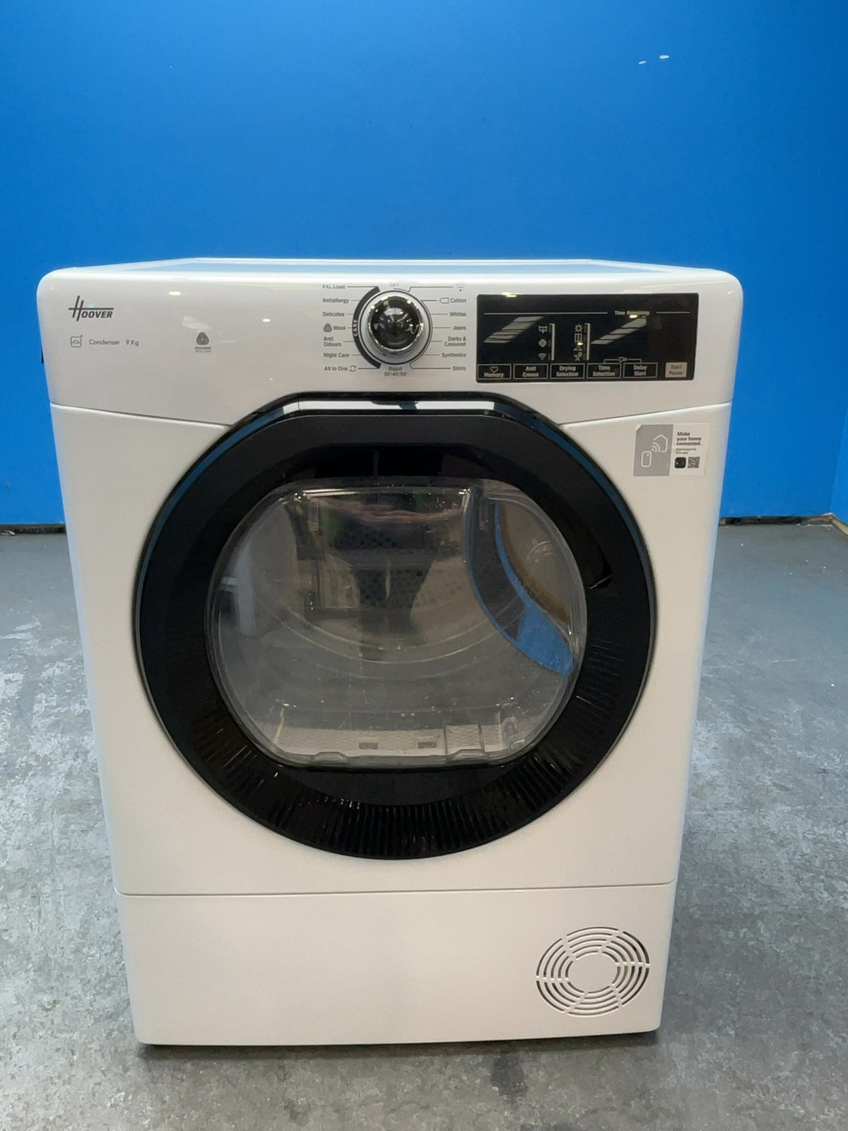 #GRC-165-493 - Hoover 9kg Condenser Tumble Dryer – WiFi Connected, White, B Energy Rating