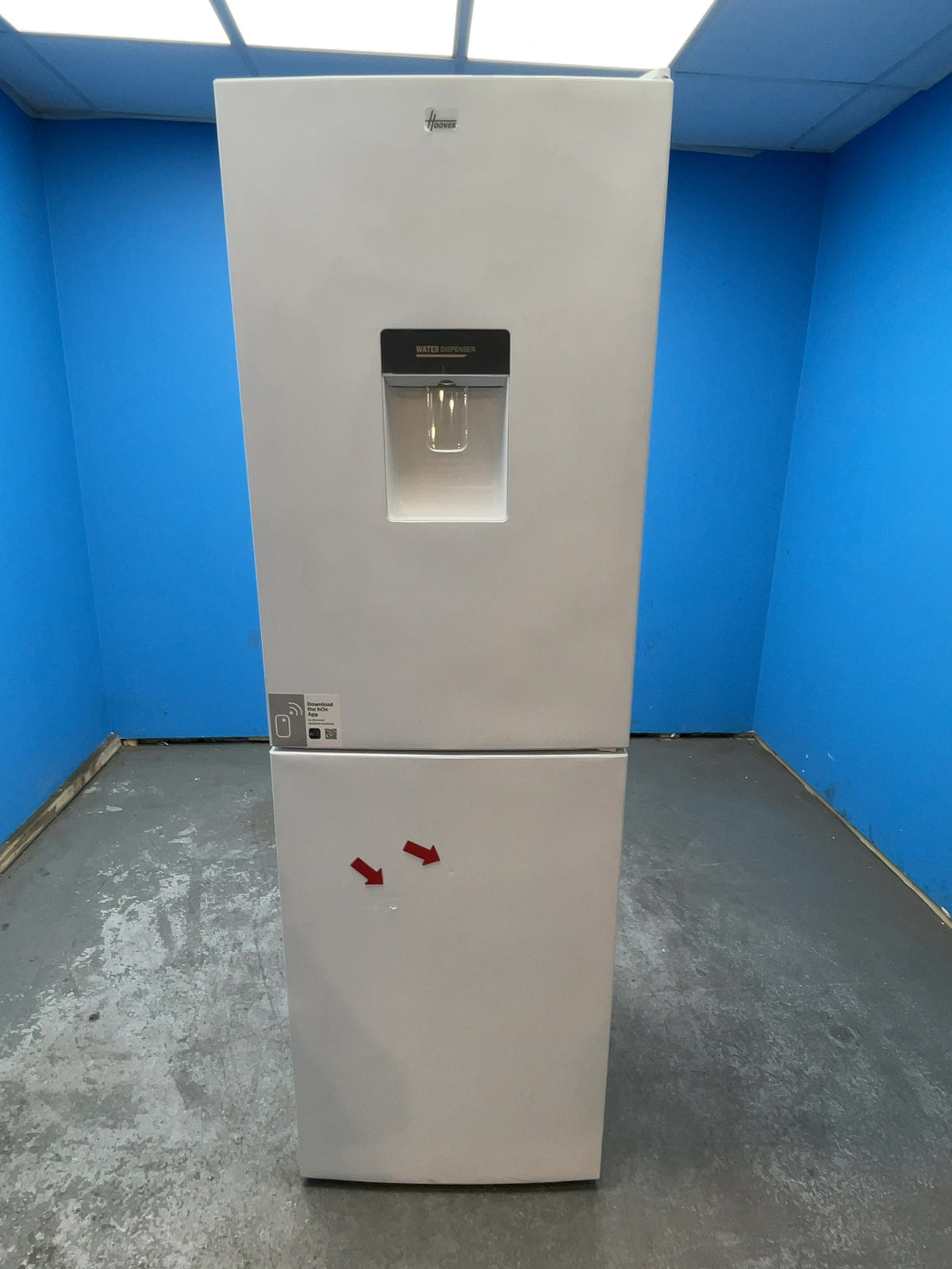#GRC-165-521 - Hoover 54cm Fridge Freezer – 246L, White, Low Frost, Smart WiFi, Water Dispenser