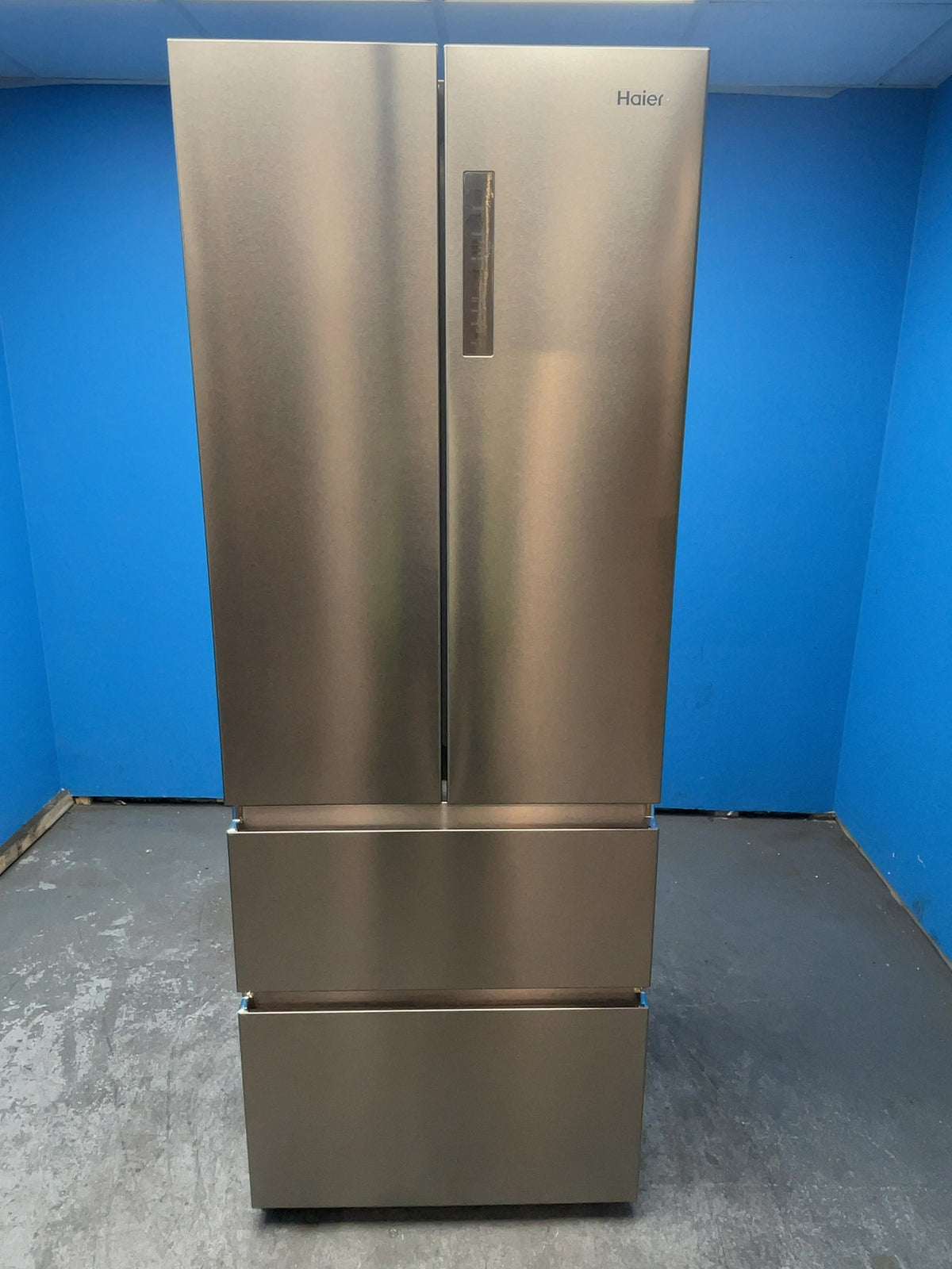 #GRC-165-525 - Haier 70cm French Door Fridge Freezer – 446L, Platinum Inox, Total No Frost