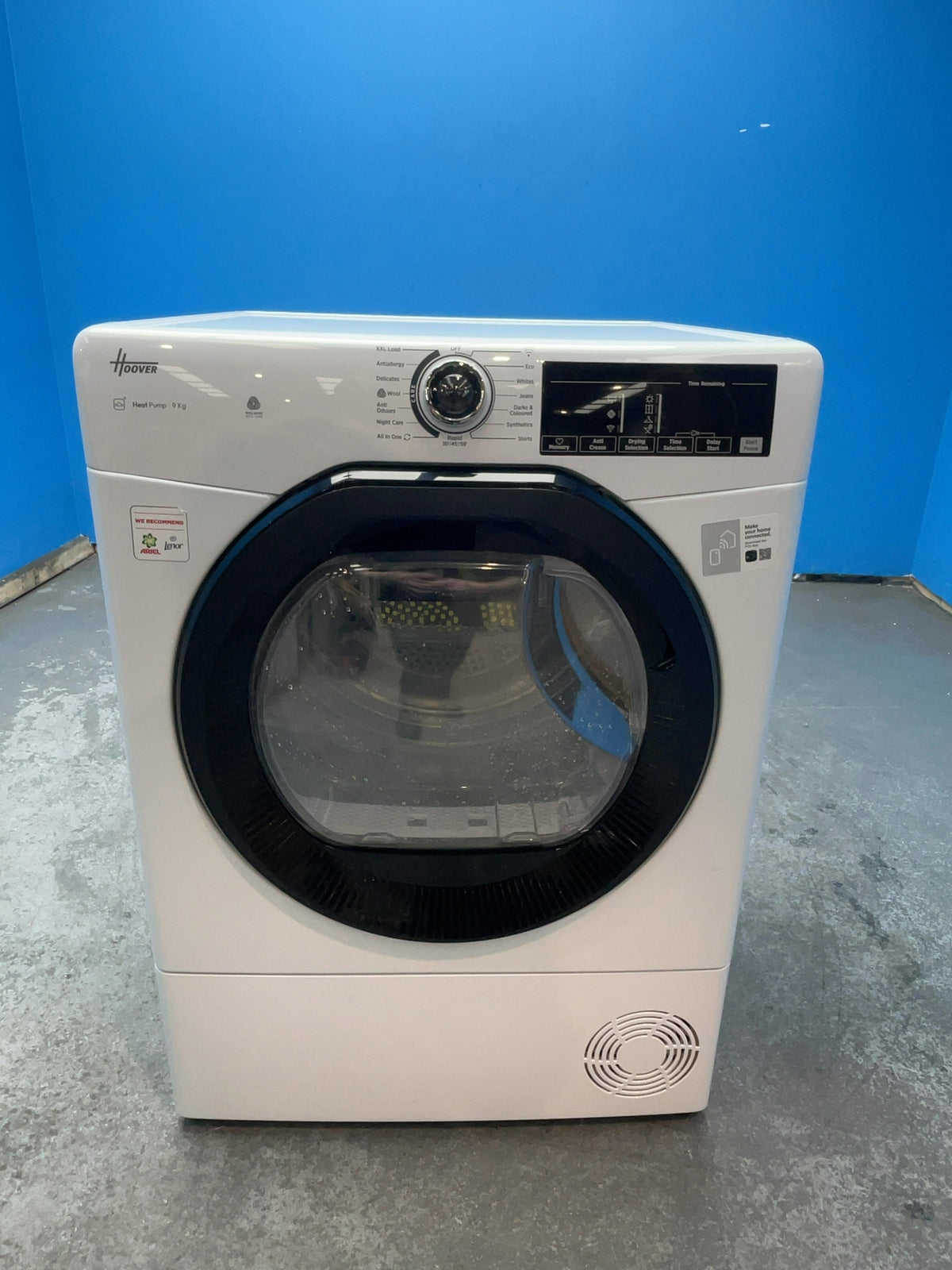 #GRC-165-542 - Hoover 9kg Heat Pump Tumble Dryer – WiFi Connected, White, D Energy Rating
