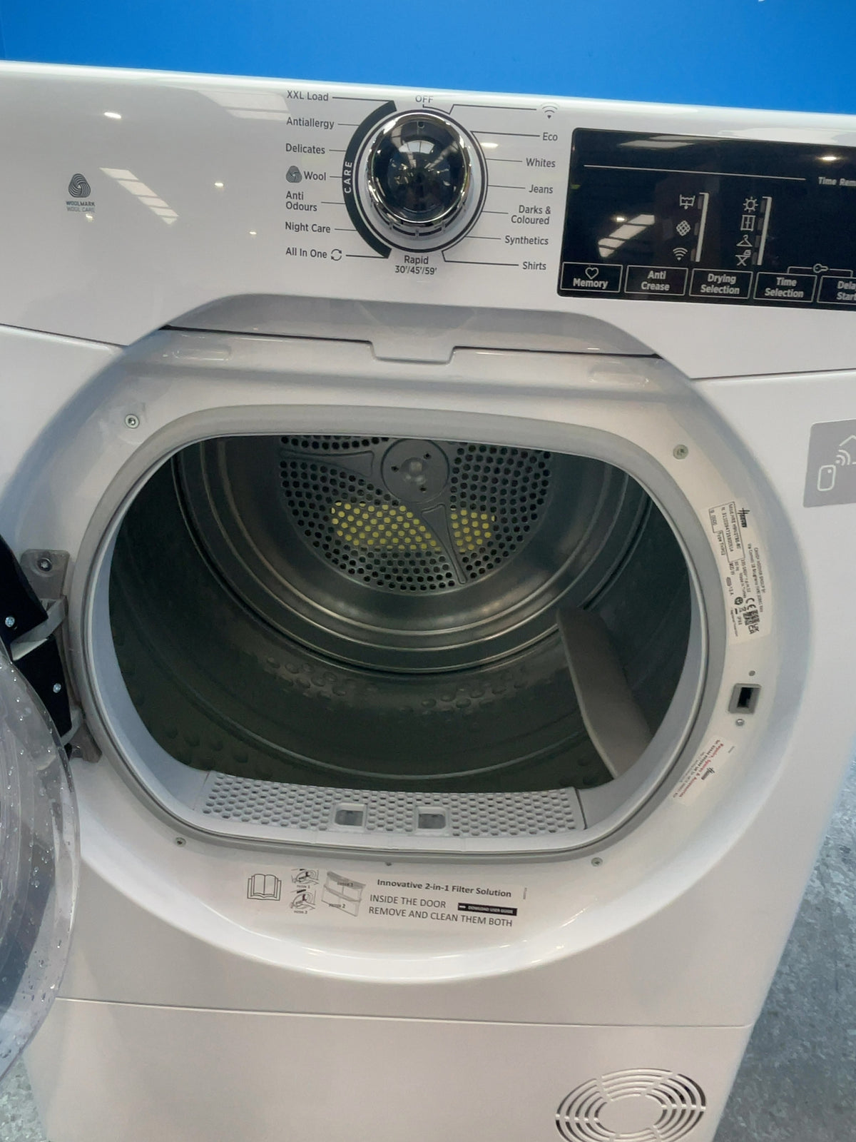 #GRC-165-542 - Hoover 9kg Heat Pump Tumble Dryer – WiFi Connected, White, D Energy Rating