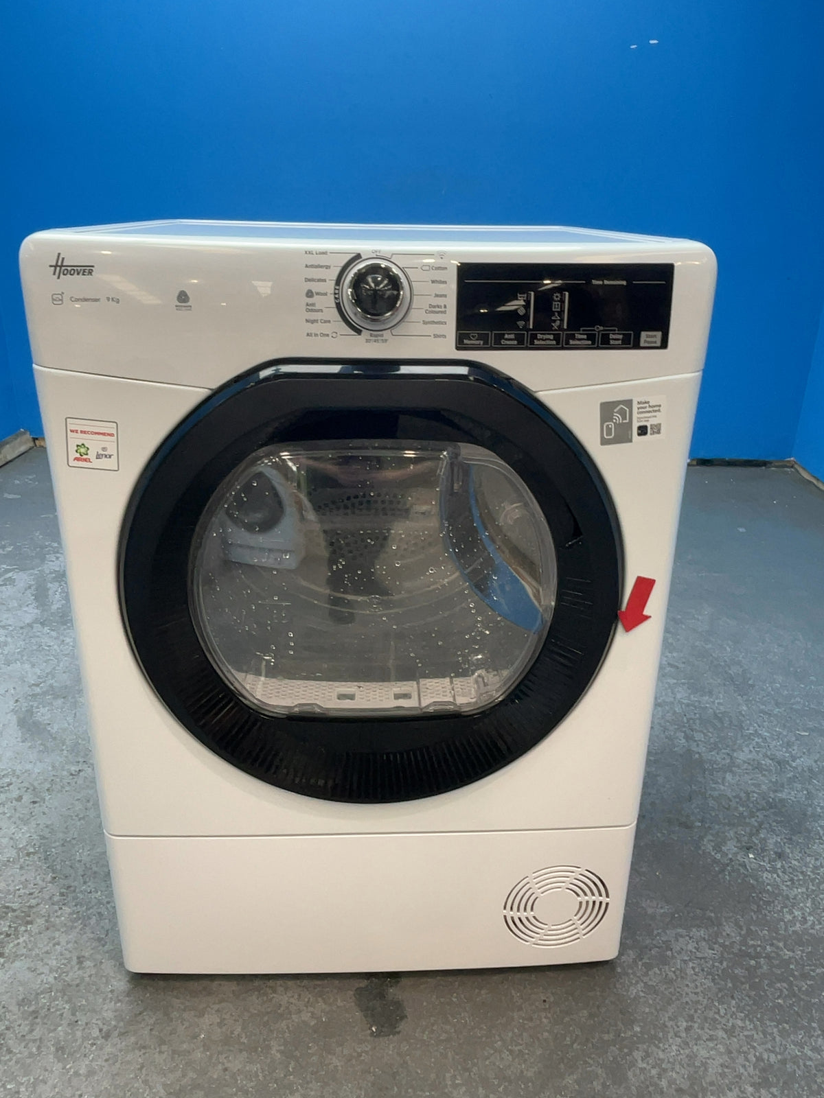 #GRC-165-543 - Hoover 9kg Condenser Tumble Dryer – WiFi Connected, White, B Energy Rating