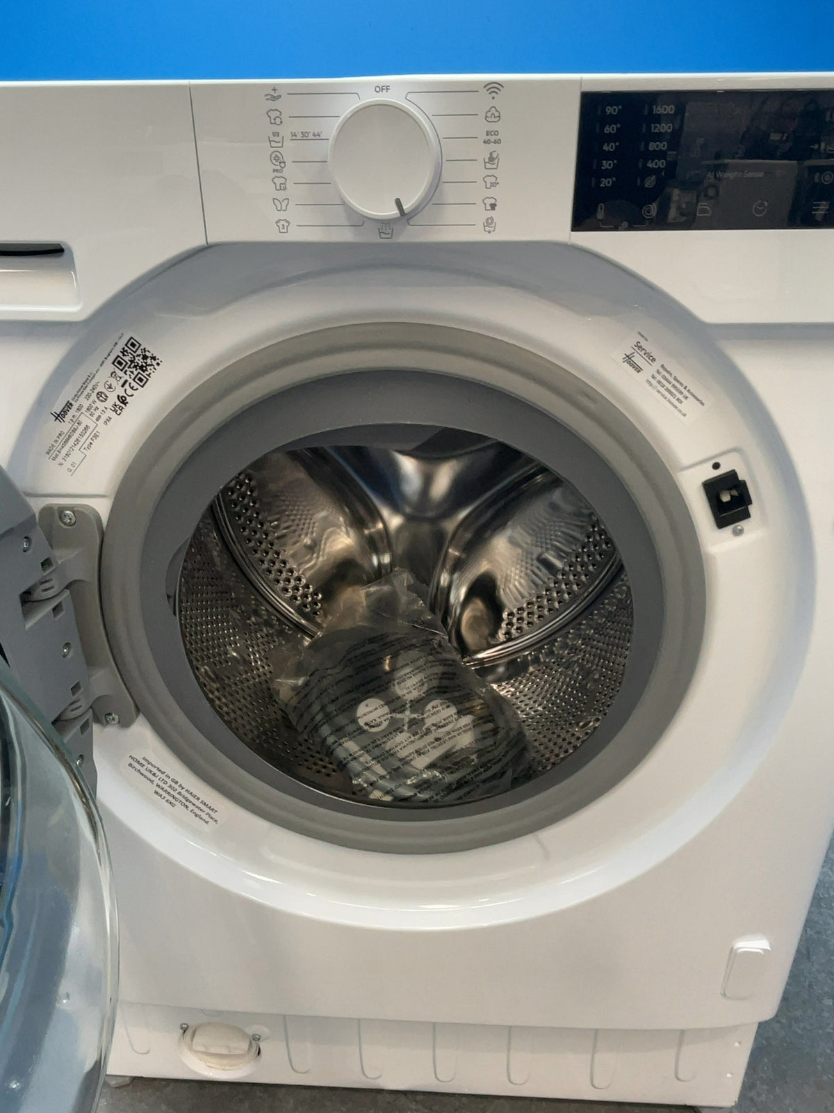 #GRC-165-563 - Hoover 9kg 1600rpm Integrated Washing Machine – Speed Drive Inverter, White