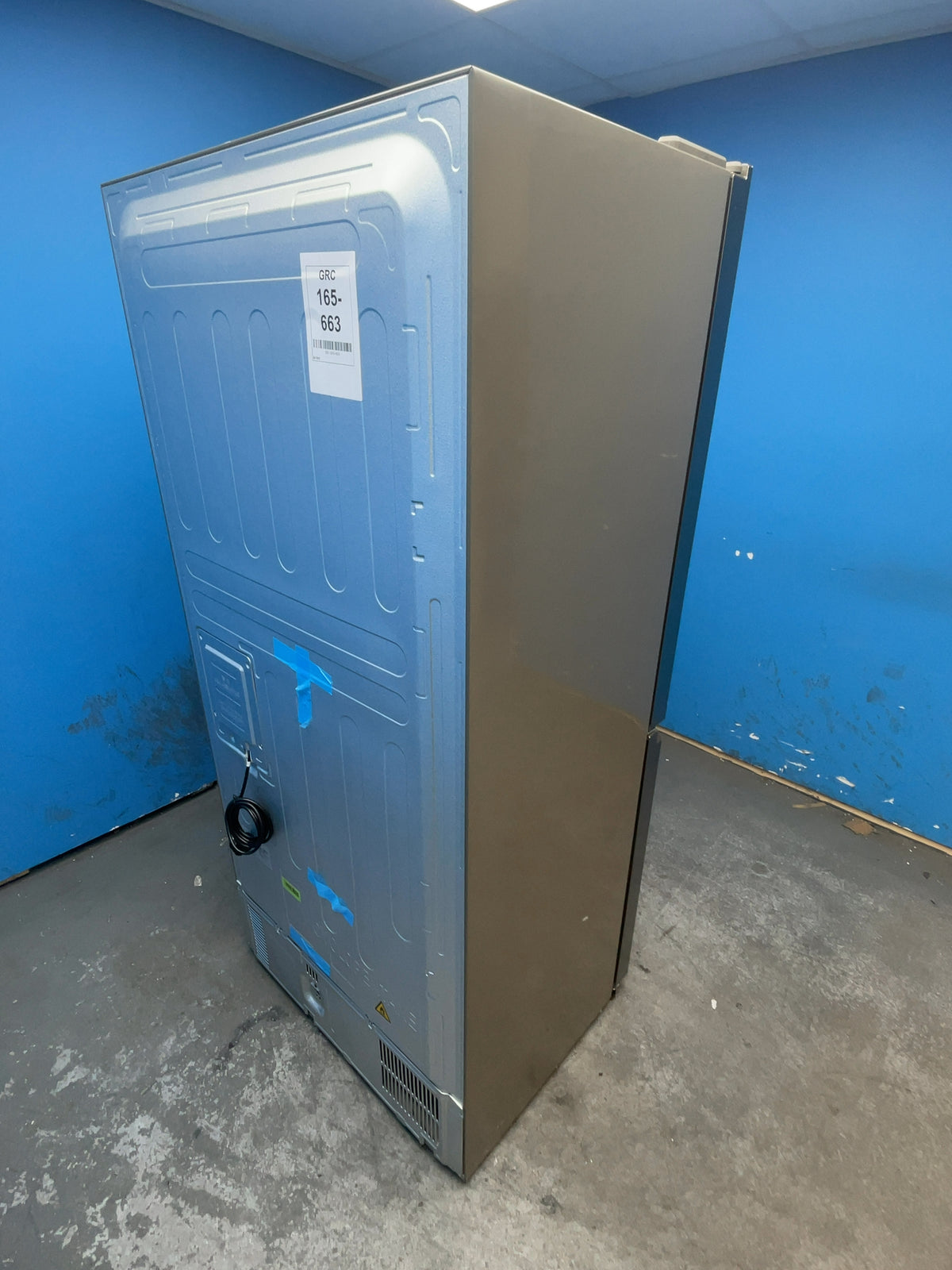 #GRC-165-663 - Haier American Style Fridge Freezer – 467L, Platinum Inox, Total No Frost