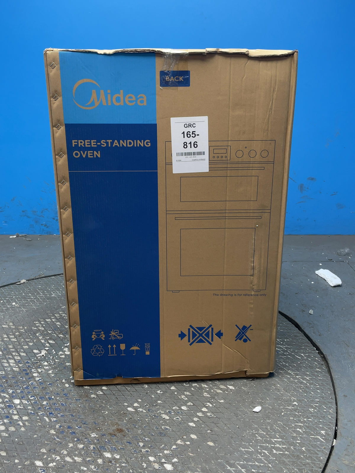 #GRC-165-816 - Midea 60cm Double Oven Electric Cooker – 107L Capacity, Ceramic Hob, Stainless Steel