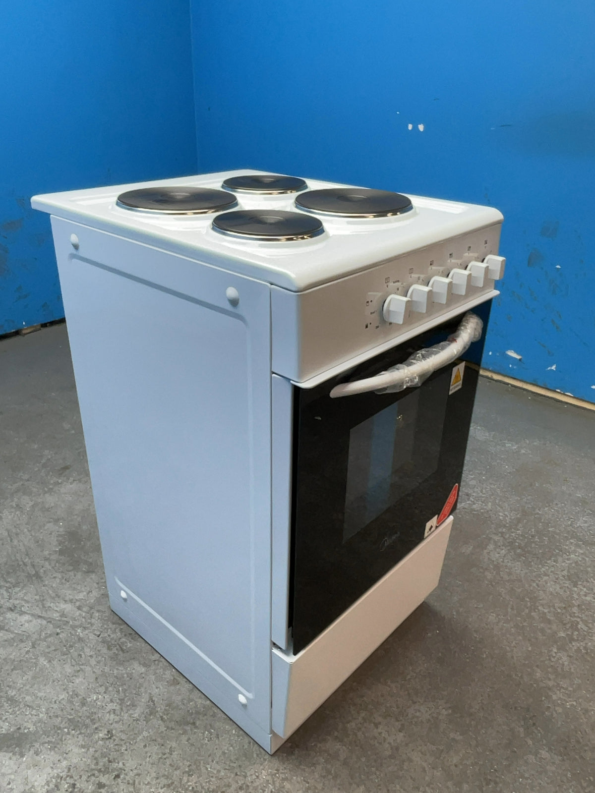#GRC-165-817 - Midea 50cm Electric Cooker – Solid Plate Hob, Integrated Grill, White
