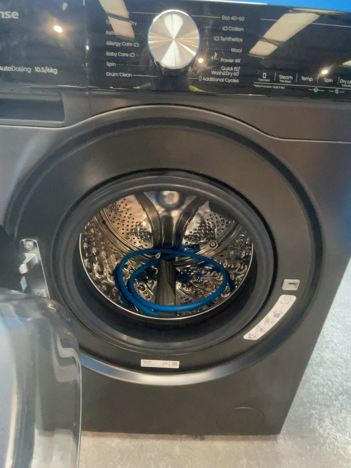 #GRC-165-836 - Hisense Washer Dryer – 10.5kg Wash, 6kg Dry, 1400rpm, WiFi Connected, Black