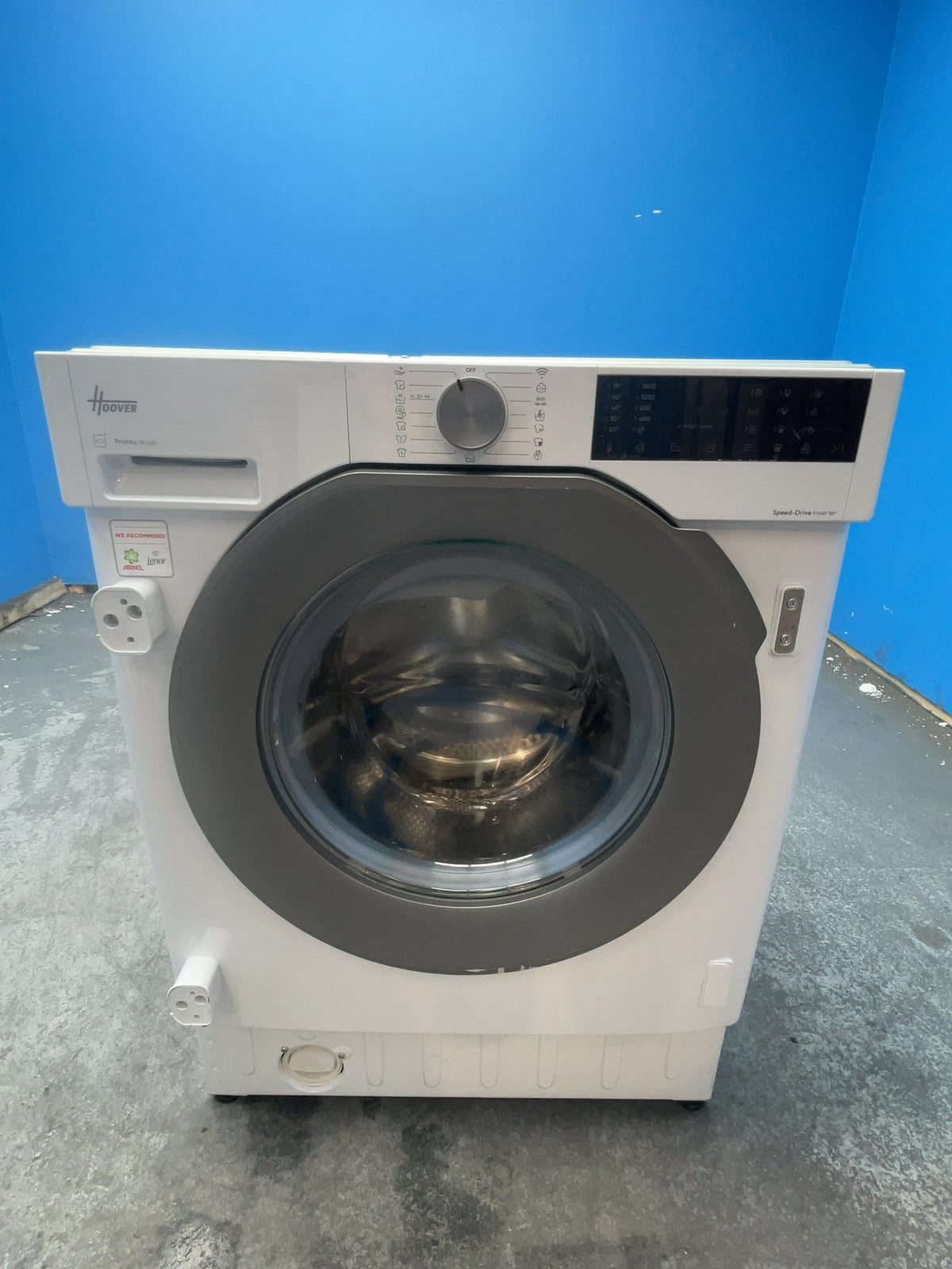#GRC-165-905 - Hoover 9kg 1600rpm Integrated Washing Machine – KG Mode, Steam Function, White