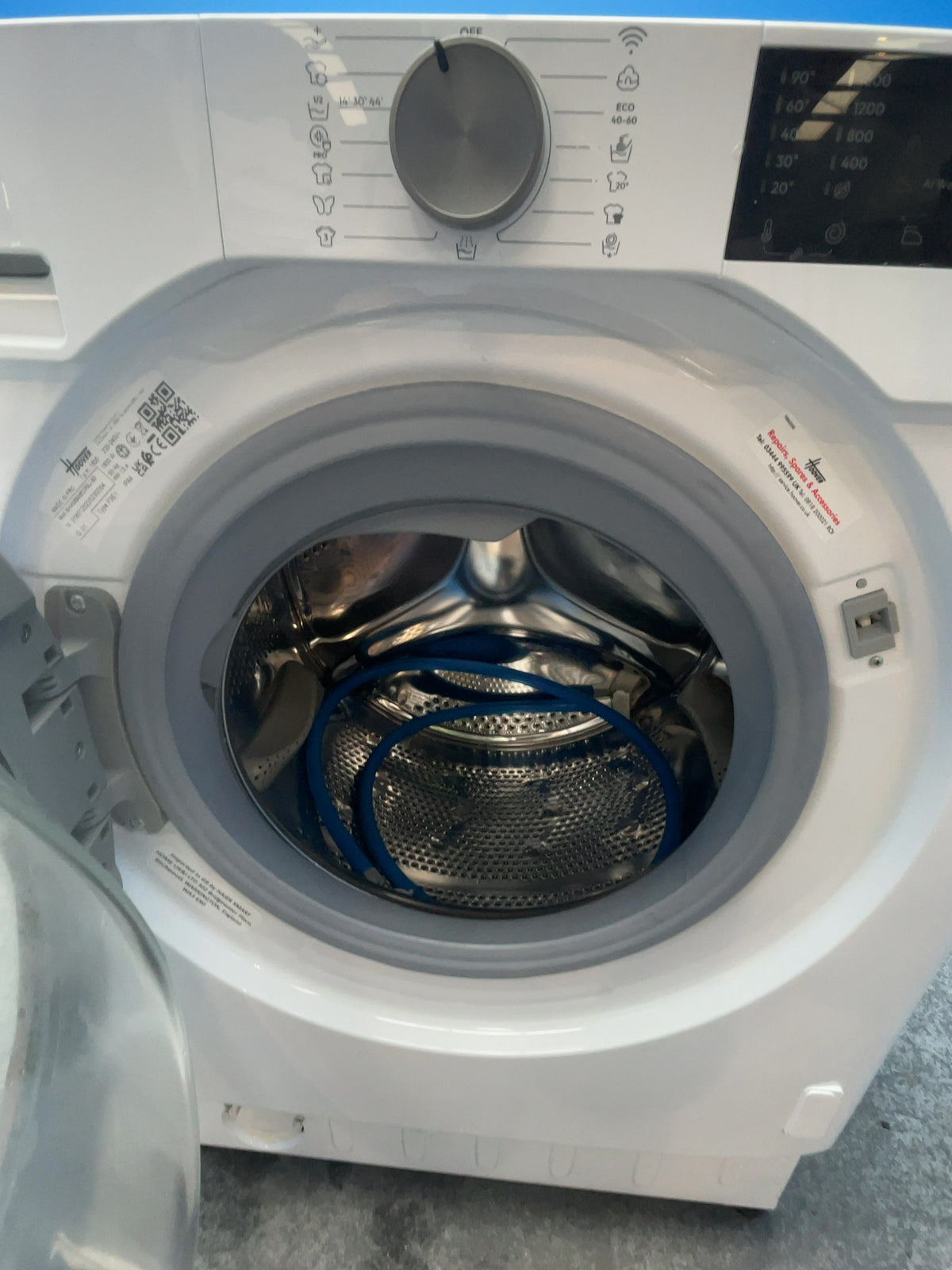 #GRC-165-905 - Hoover 9kg 1600rpm Integrated Washing Machine – KG Mode, Steam Function, White