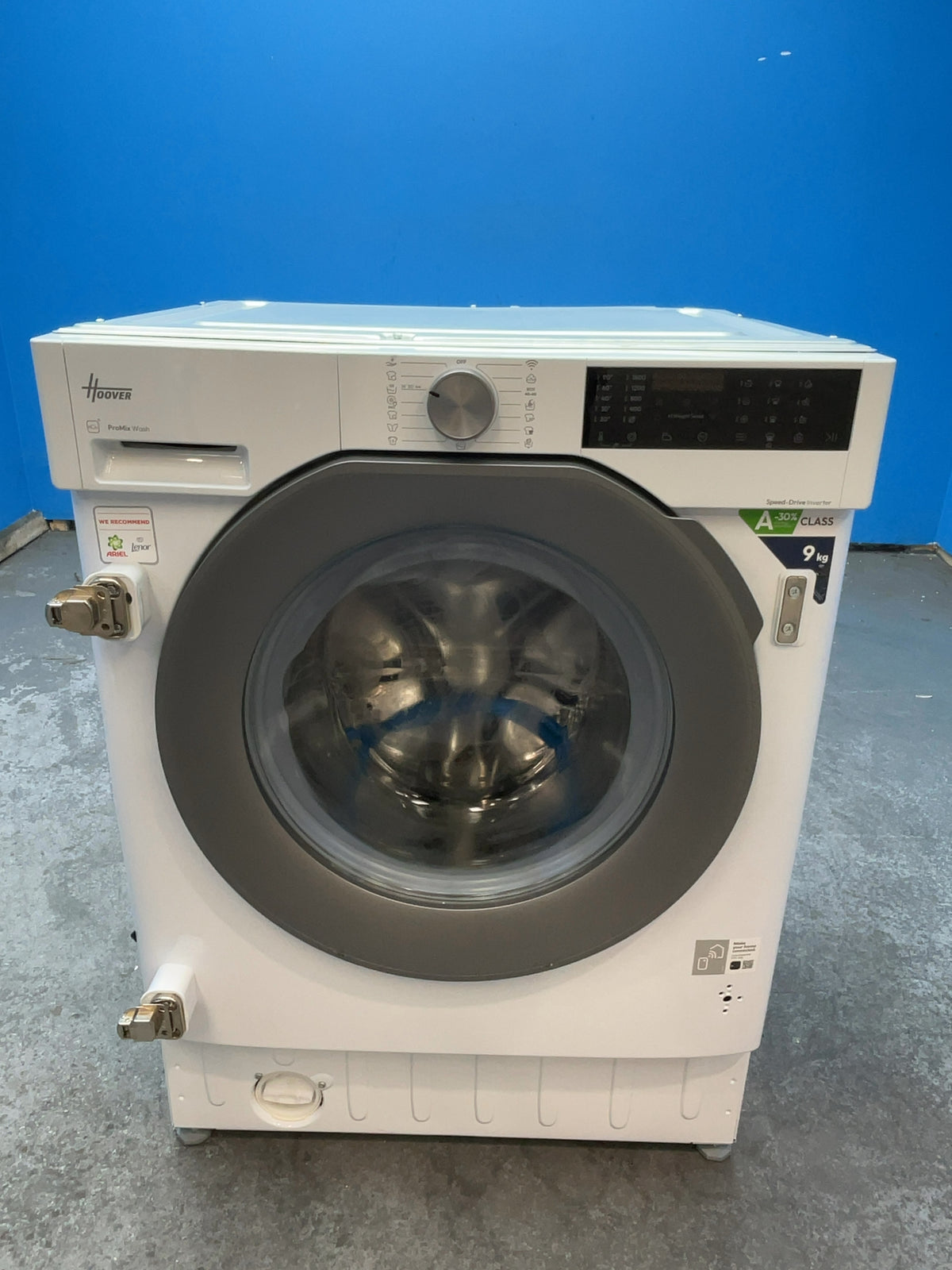 #GRC-165-957 - Hoover 9kg 1600rpm Integrated Washing Machine – KG Mode, Steam Function, White