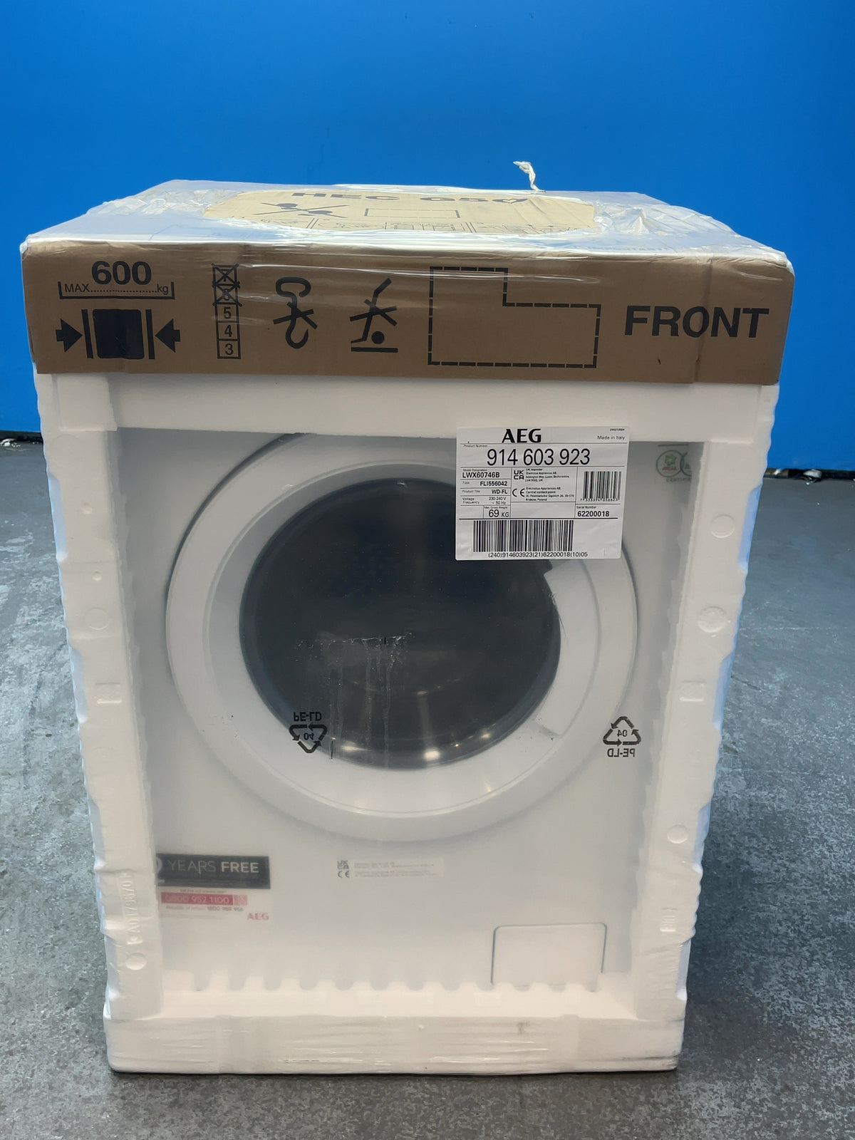 #GRC-165-999 - AEG 7kg/4kg ProSense Washer Dryer – 1600 Spin, AutoSense, White
