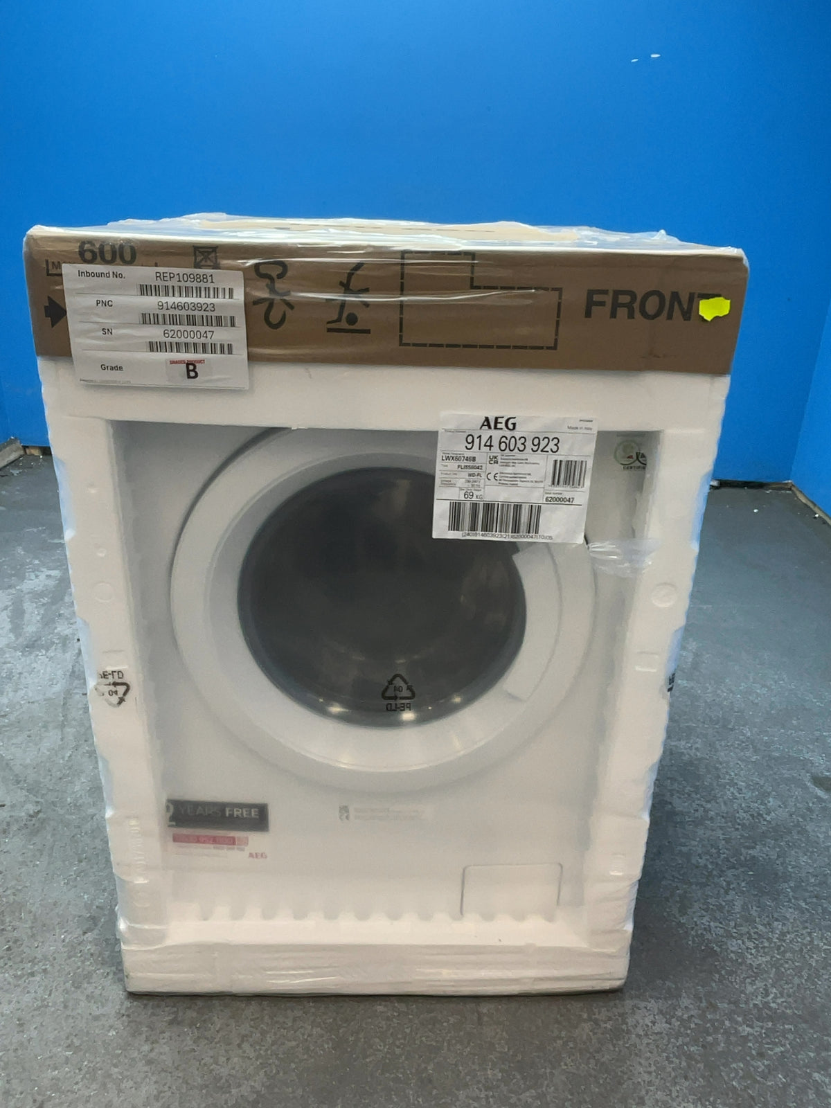 #GRC-166-003 - AEG 7kg/4kg ProSense Washer Dryer – 1600 Spin, AutoSense, White