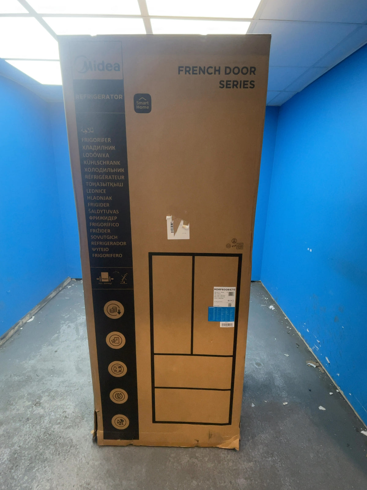 #GRC-166-150 - Midea 435L French Door Fridge Freezer – V-Tech Freeze, Total No Frost, Inox